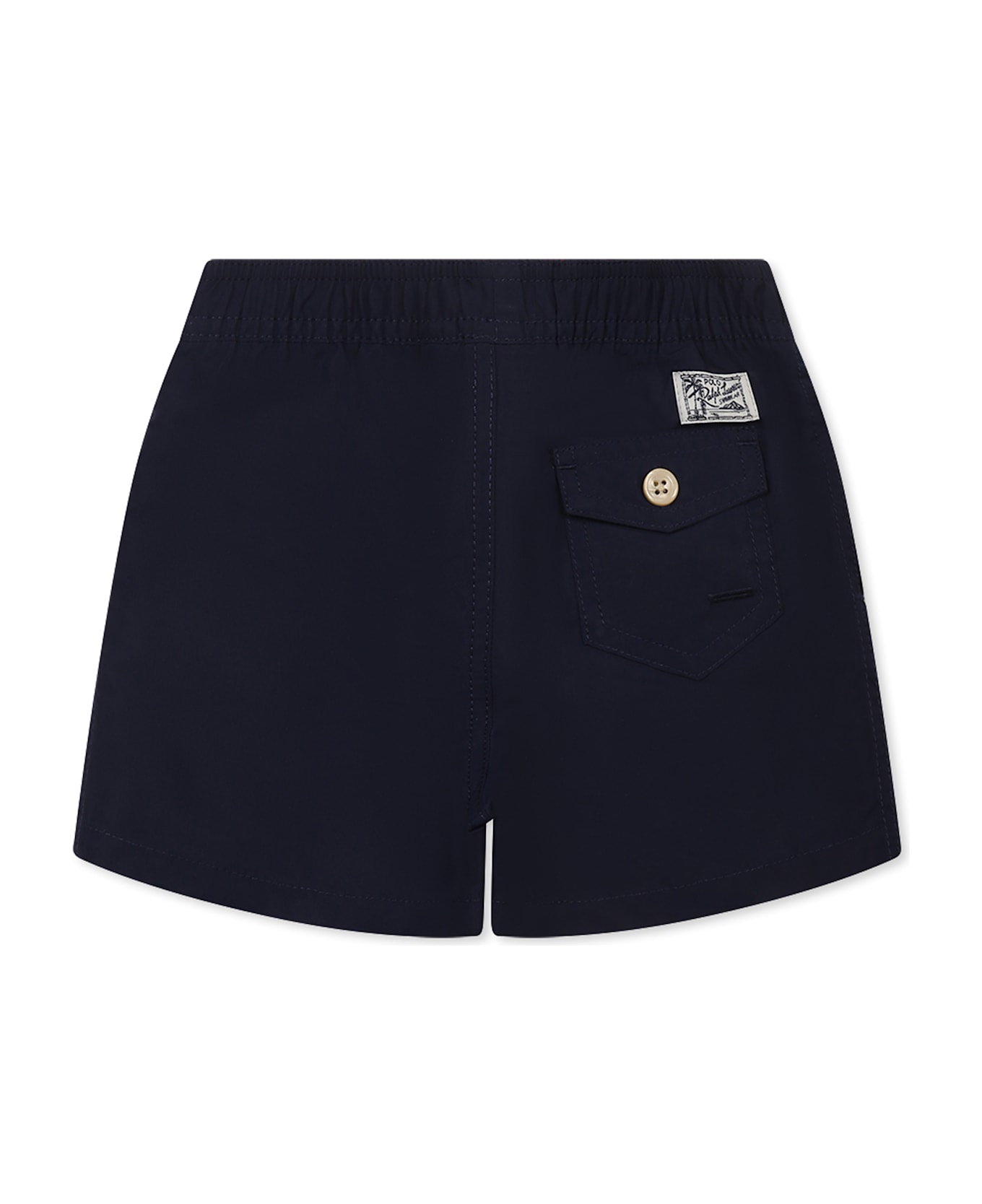 Ralph Lauren Blue Swim Shorts For Baby Boy With Horse - Blue