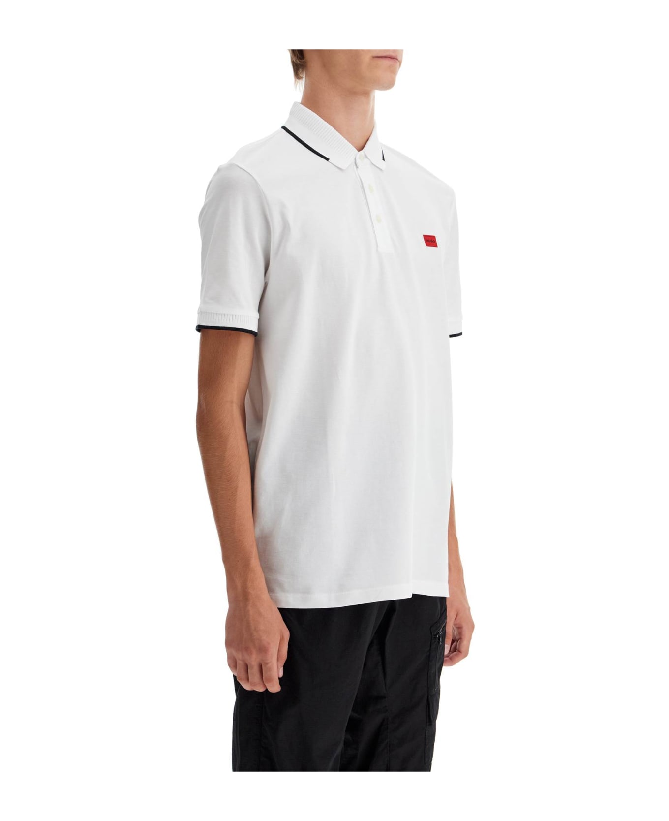 Hugo Boss Polo Shirt With Contrasting Finishing Details - WHITE
