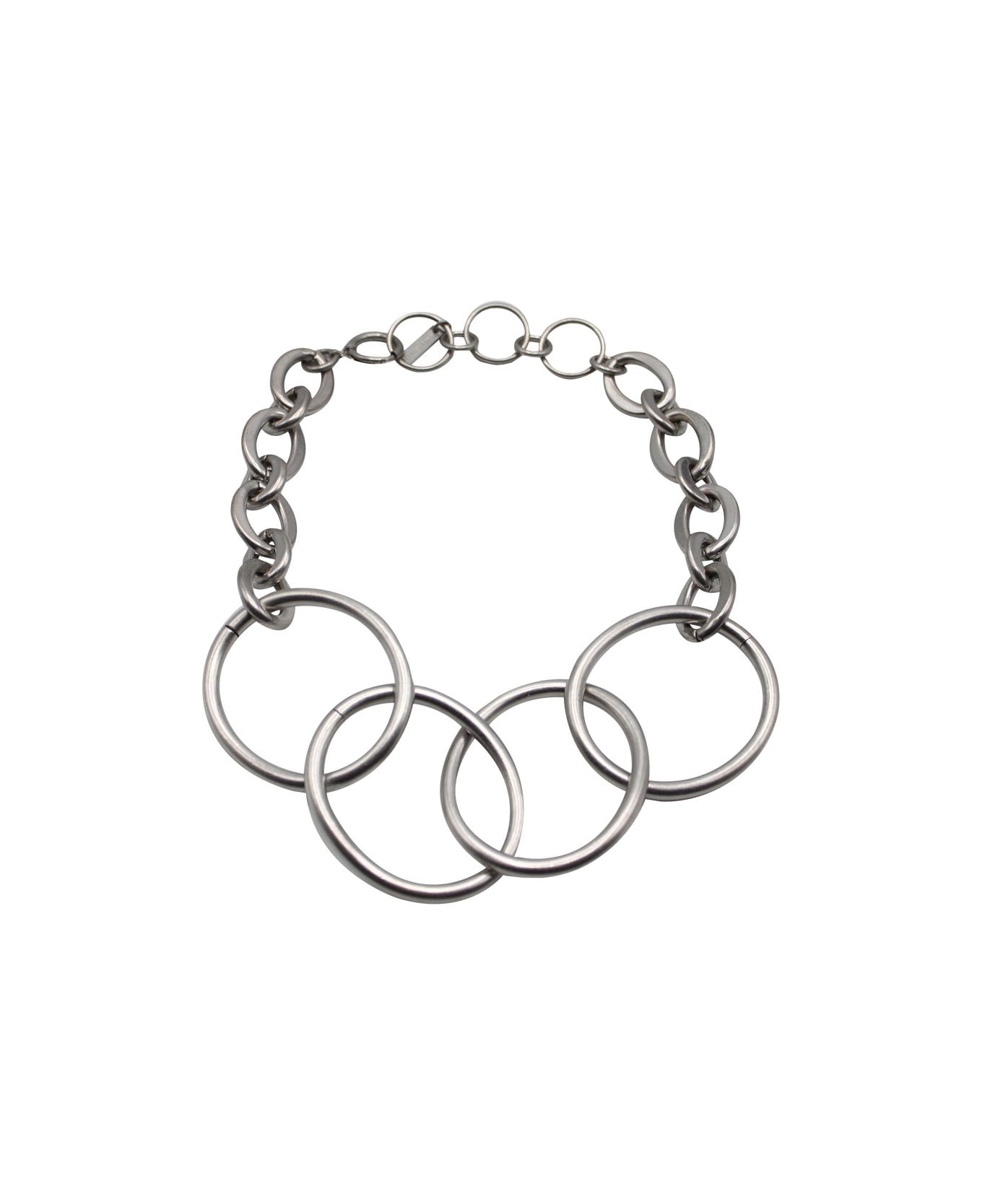 Junya Watanabe Four Ring Chain Link Necklace - Silver
