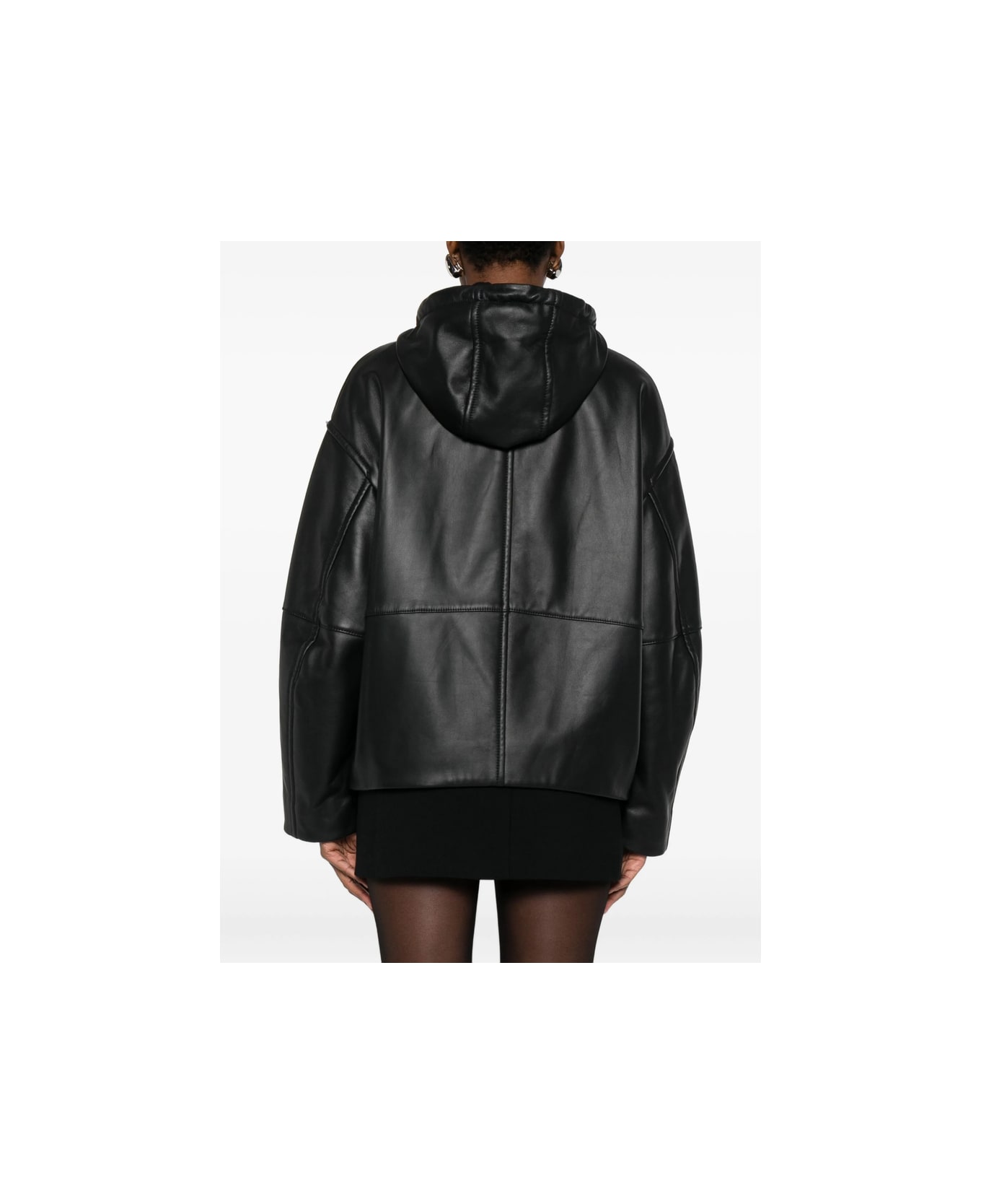 SportMax Leather Outerwear - BLACK