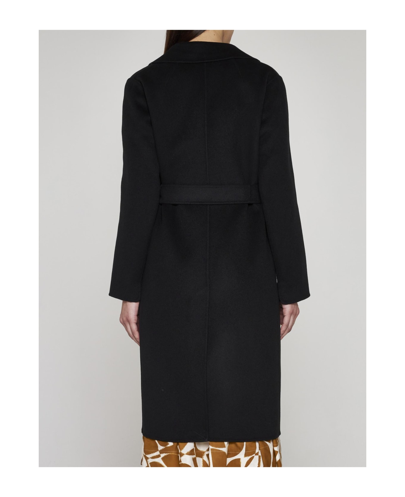 'S Max Mara Pauline Belted Wool Coat - Black
