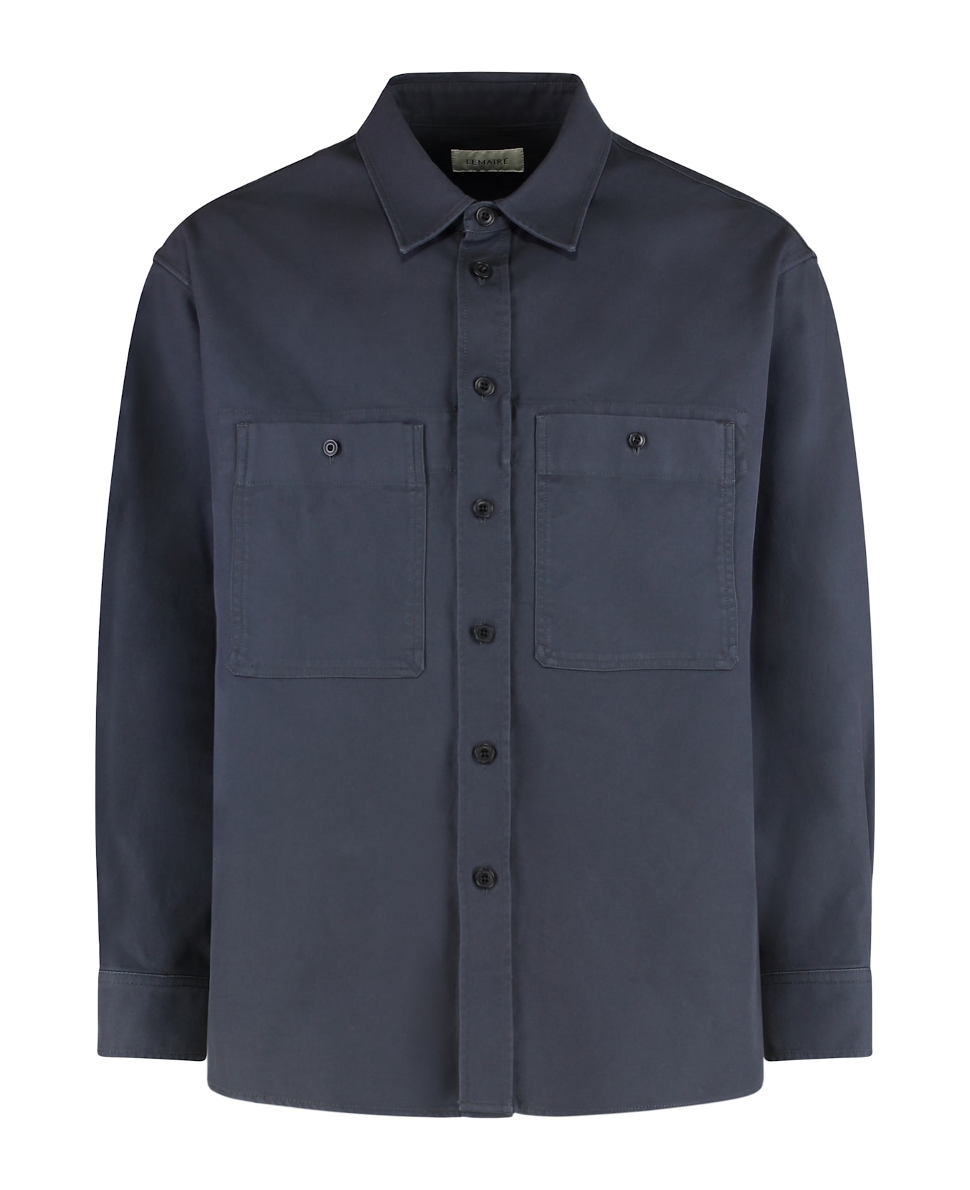 Lemaire Overshirt Utility In Cotton - blue