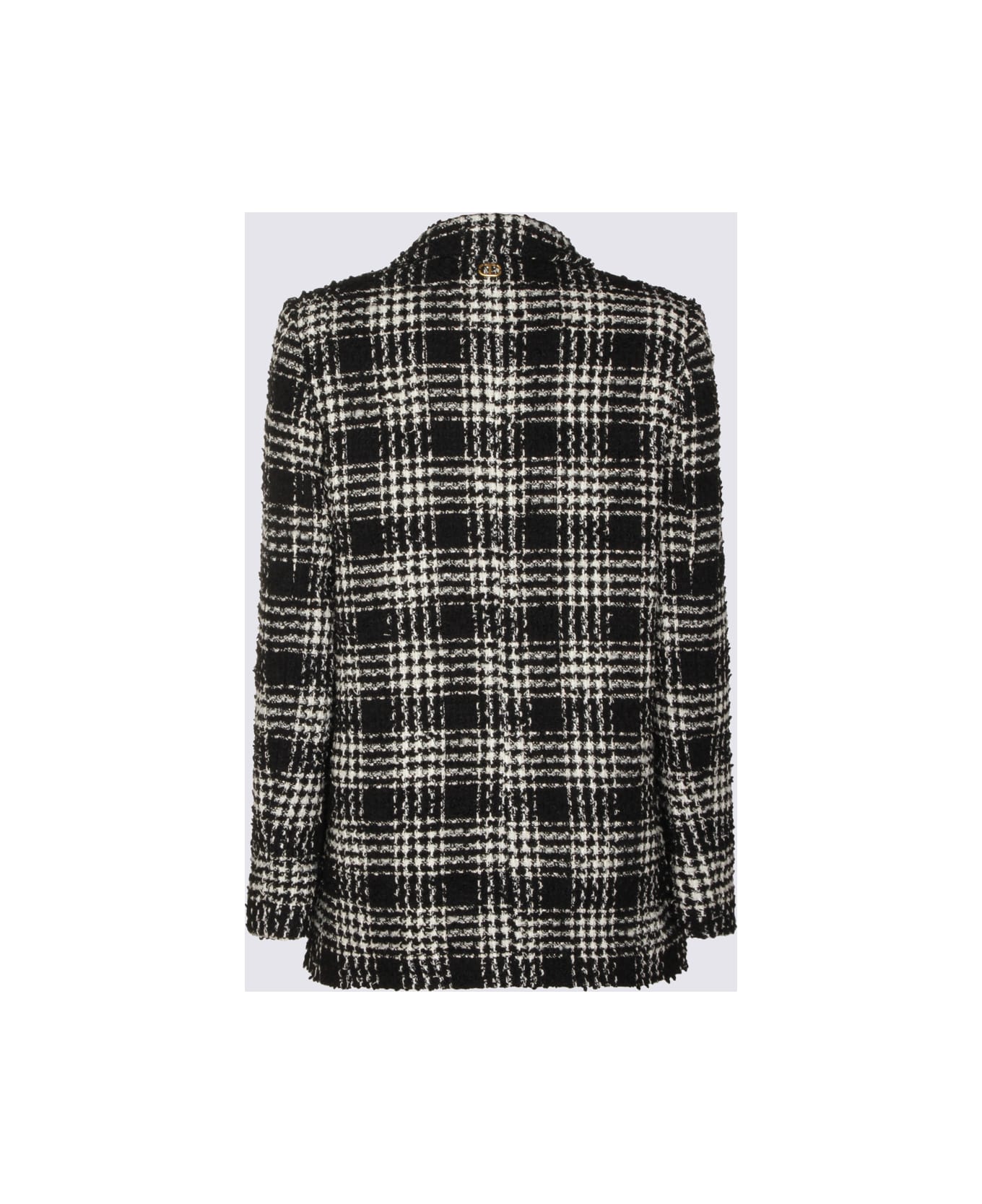TwinSet Black Blazer - BIG CHECK NERO/NEVE