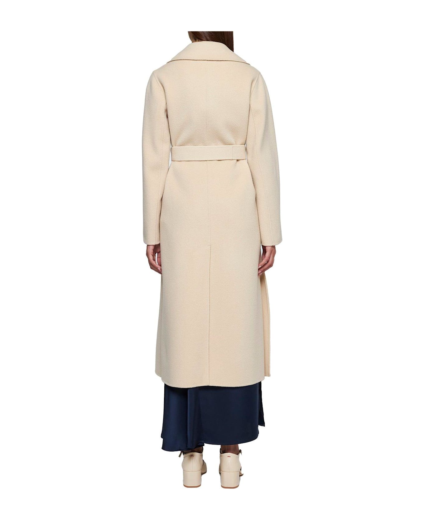 Weekend Max Mara Belted Long-sleeved Coat - Sabbia