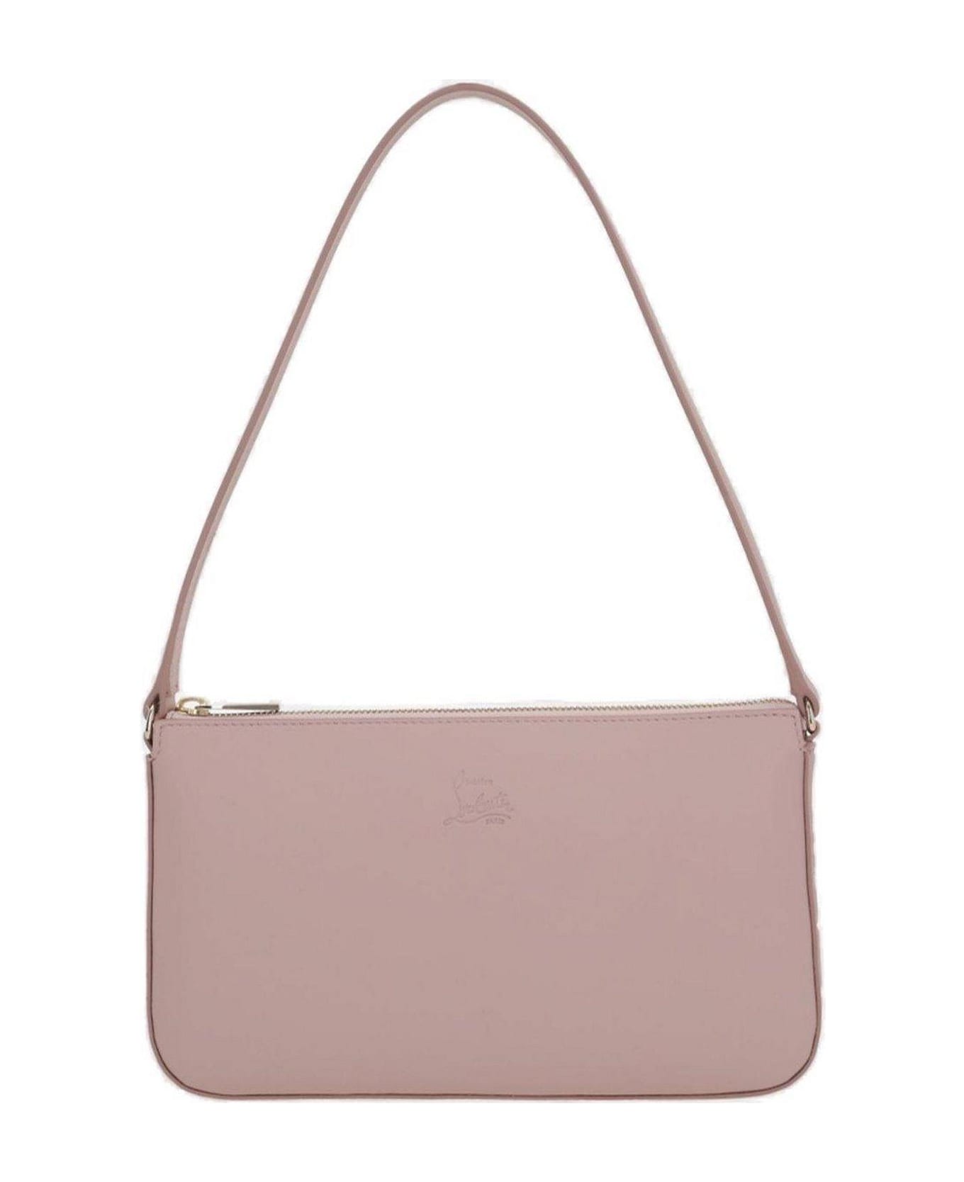Christian Louboutin Logo Debossed Zip-up Shoulder Bag - Pink