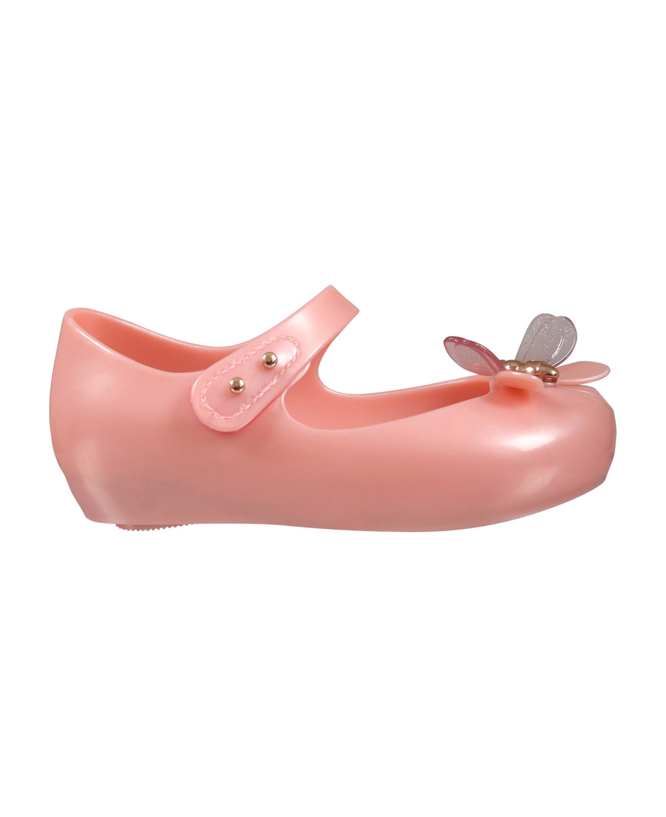 Melissa Pink Ballet Flats For Girl With Butterfly - Pink