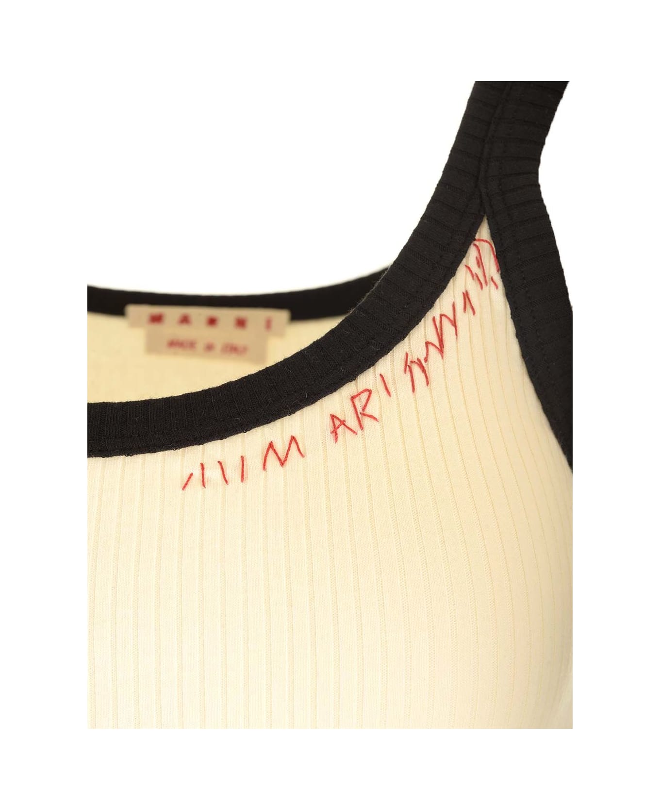 Marni Ribbed Tank Top - White