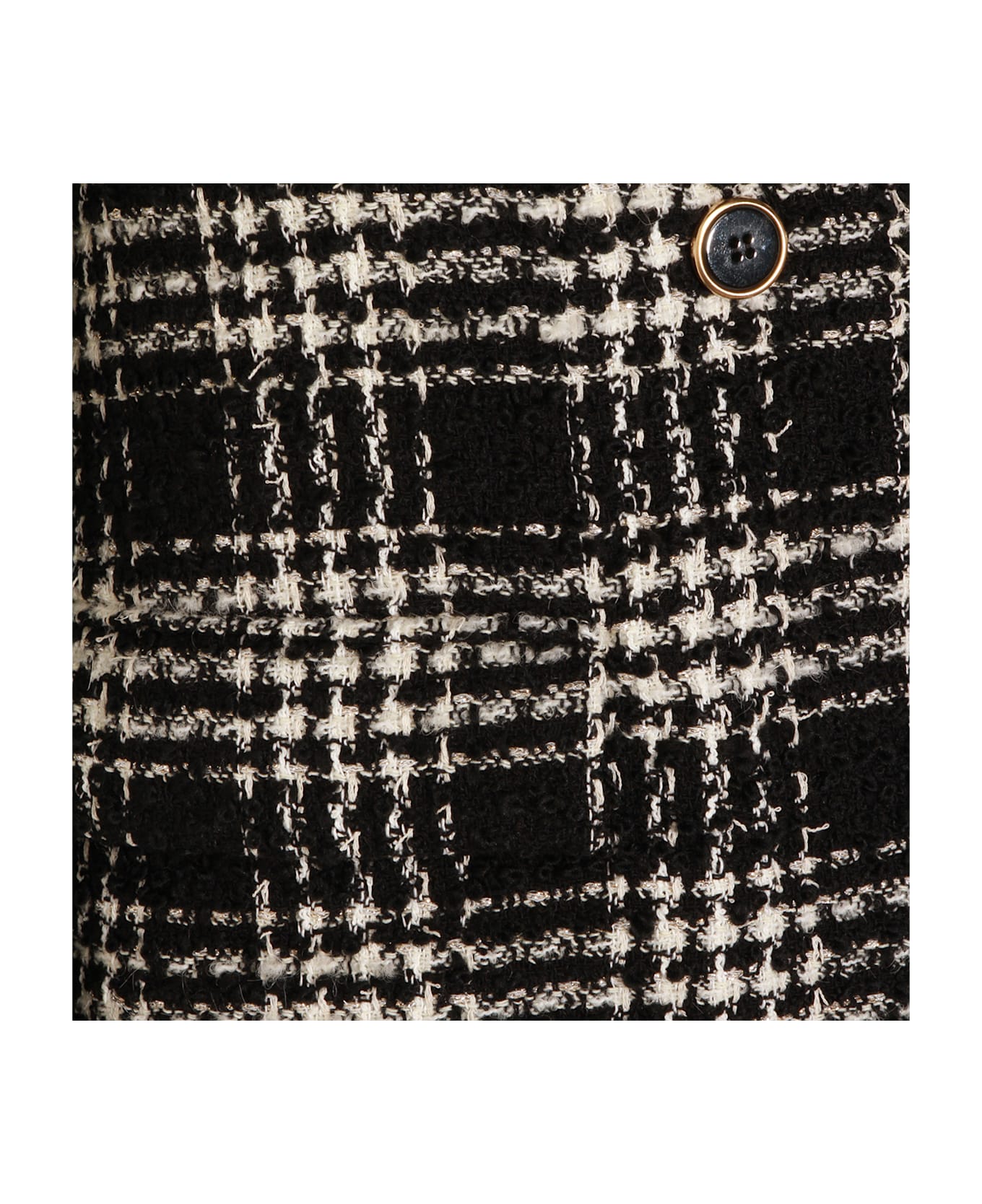 TwinSet Black Blazer - BIG CHECK NERO/NEVE