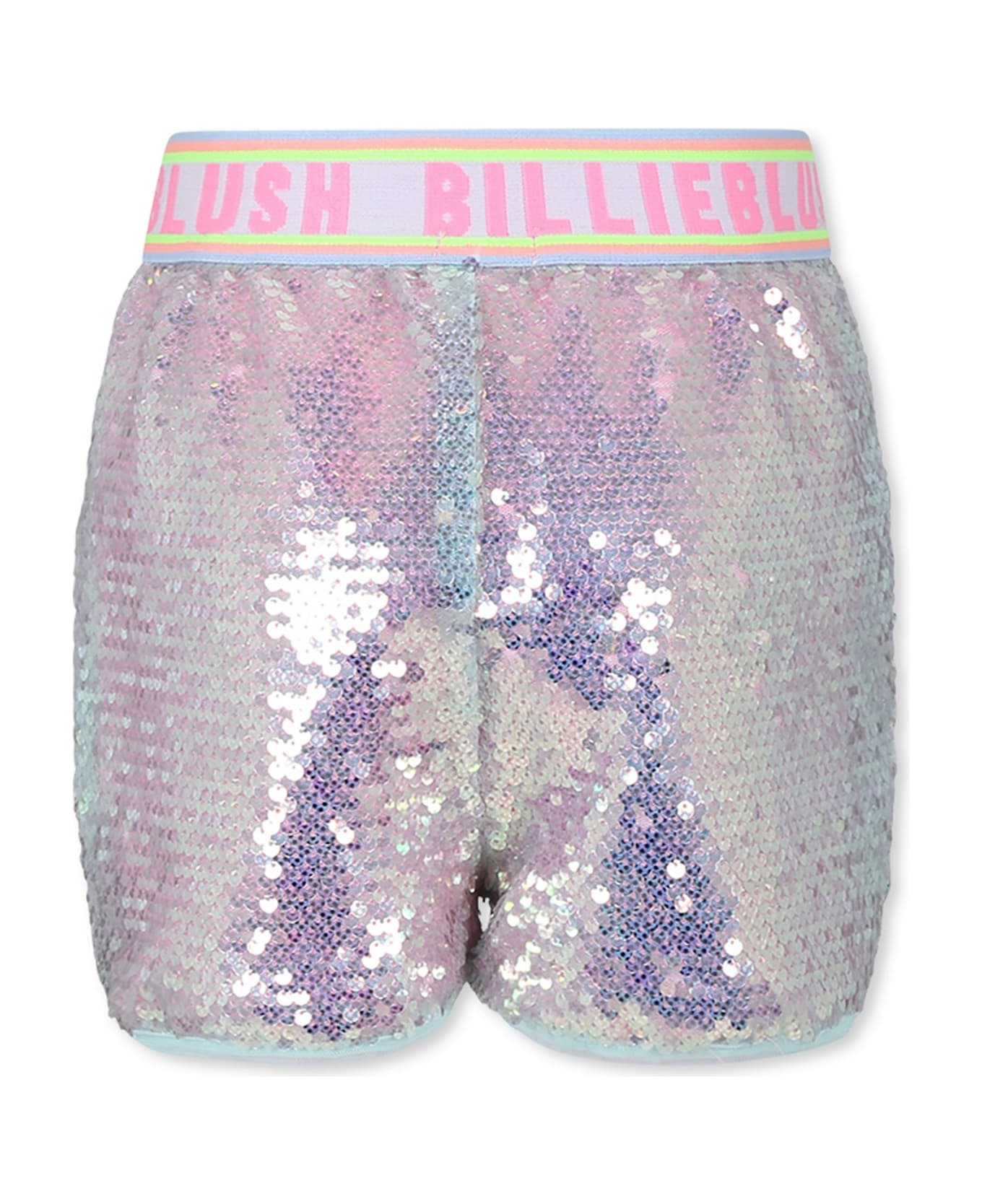 Billieblush Silver Shorts For Girl With Logo - Silver