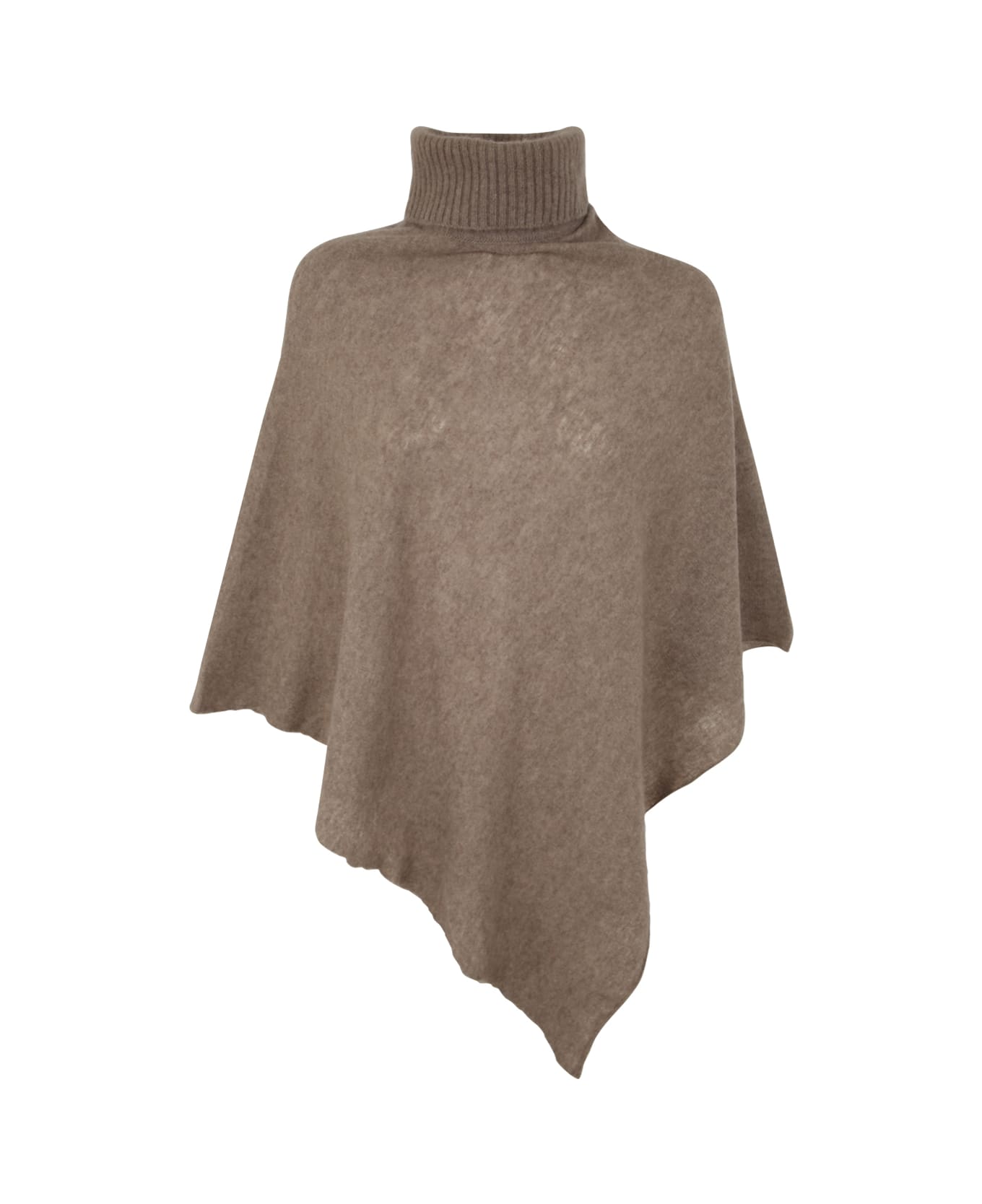 Mirror in the Sky Polo Neck Poncho - Light Coffee