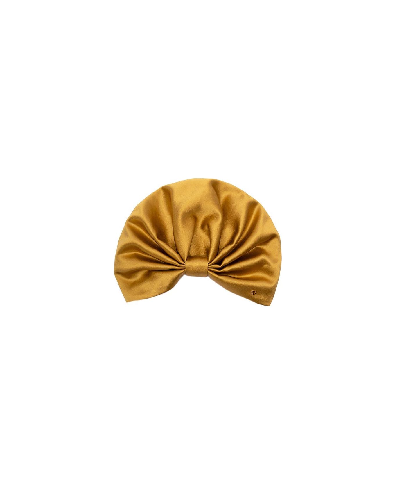 Valentino Garavani Gathered Turban Hat - GOLD
