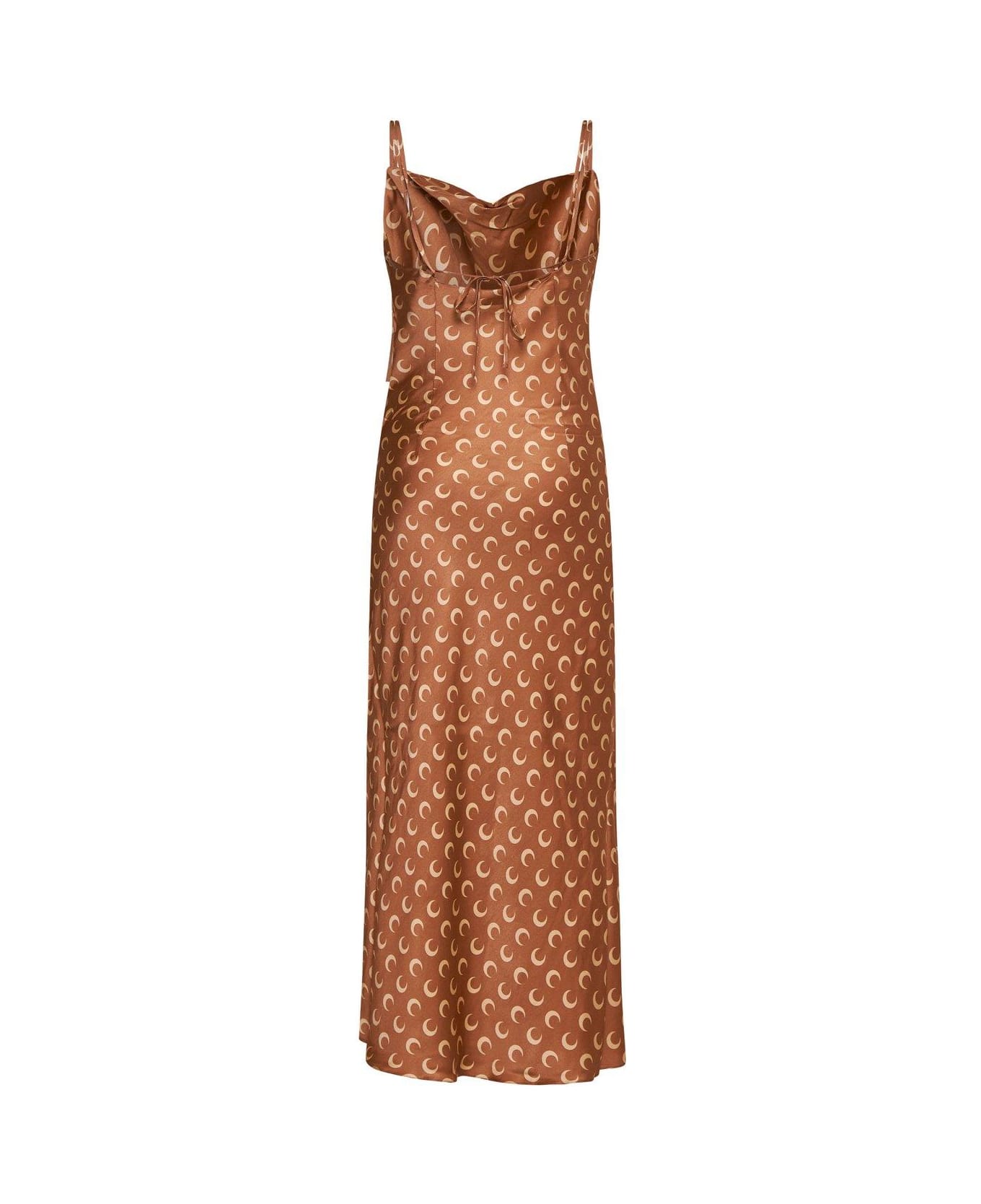 Marine Serre Moon Print Long Slip Dress - Brown