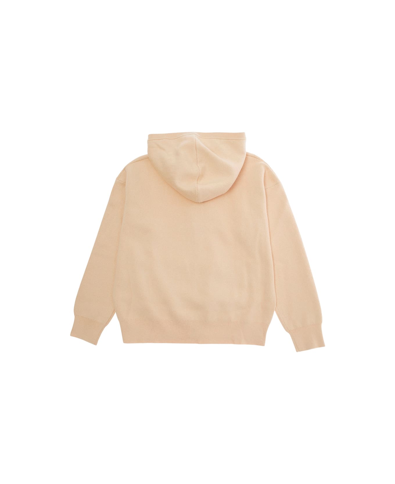 Chloé Beige Sweatshirt With Fixed Hood And Logo Lettering On The Front In Cotton Blend Girl - Beige