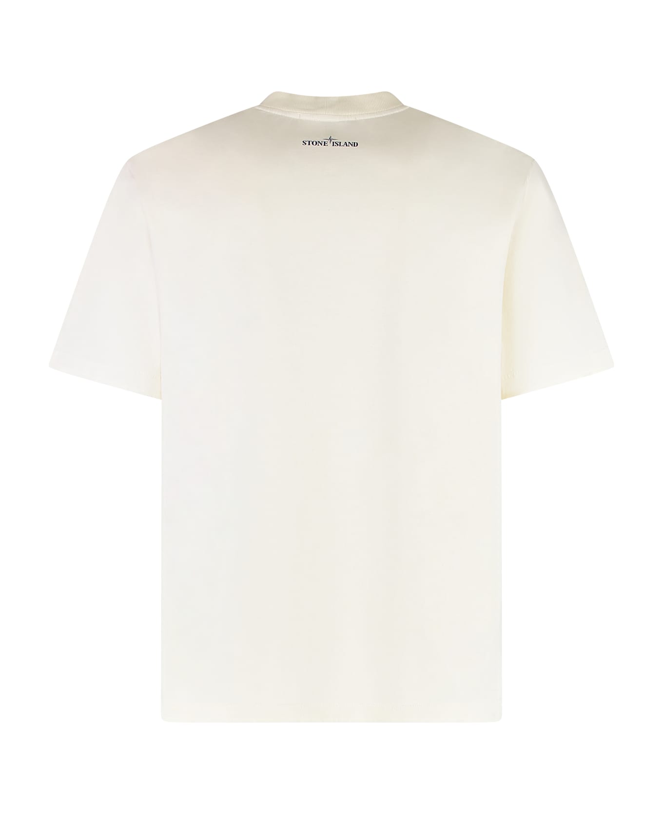 Stone Island Printed Cotton T-shirt - panna