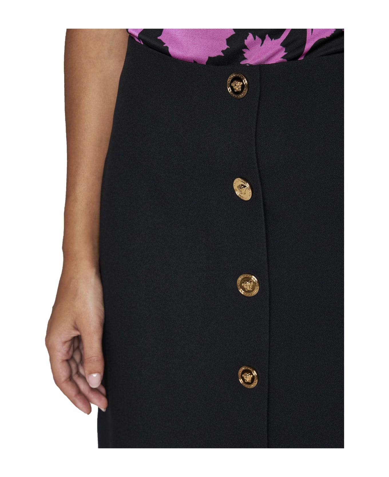Versace Satin Mini Skirt - Black