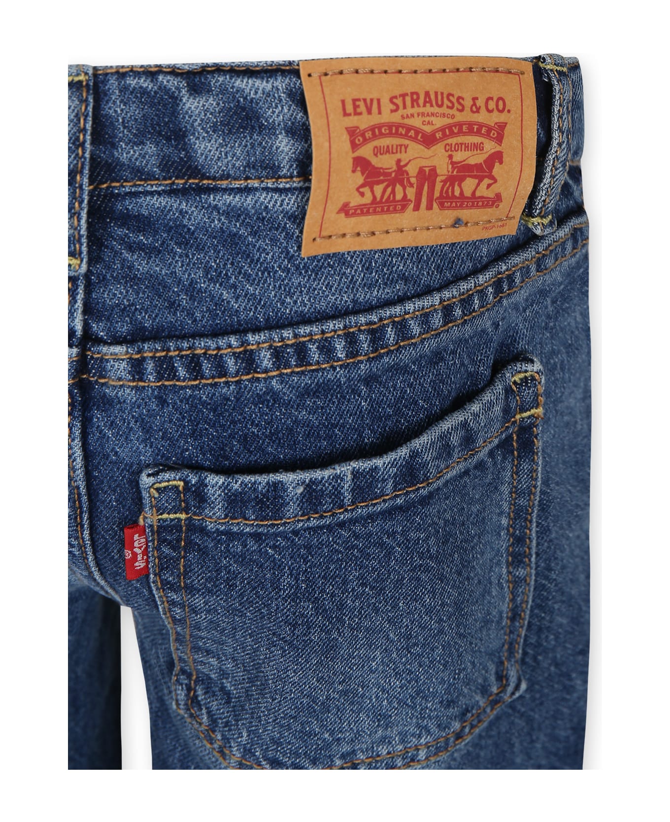 Levi
s "wide Leg" Denim Jeans For Girls With Logo Patch - Denim