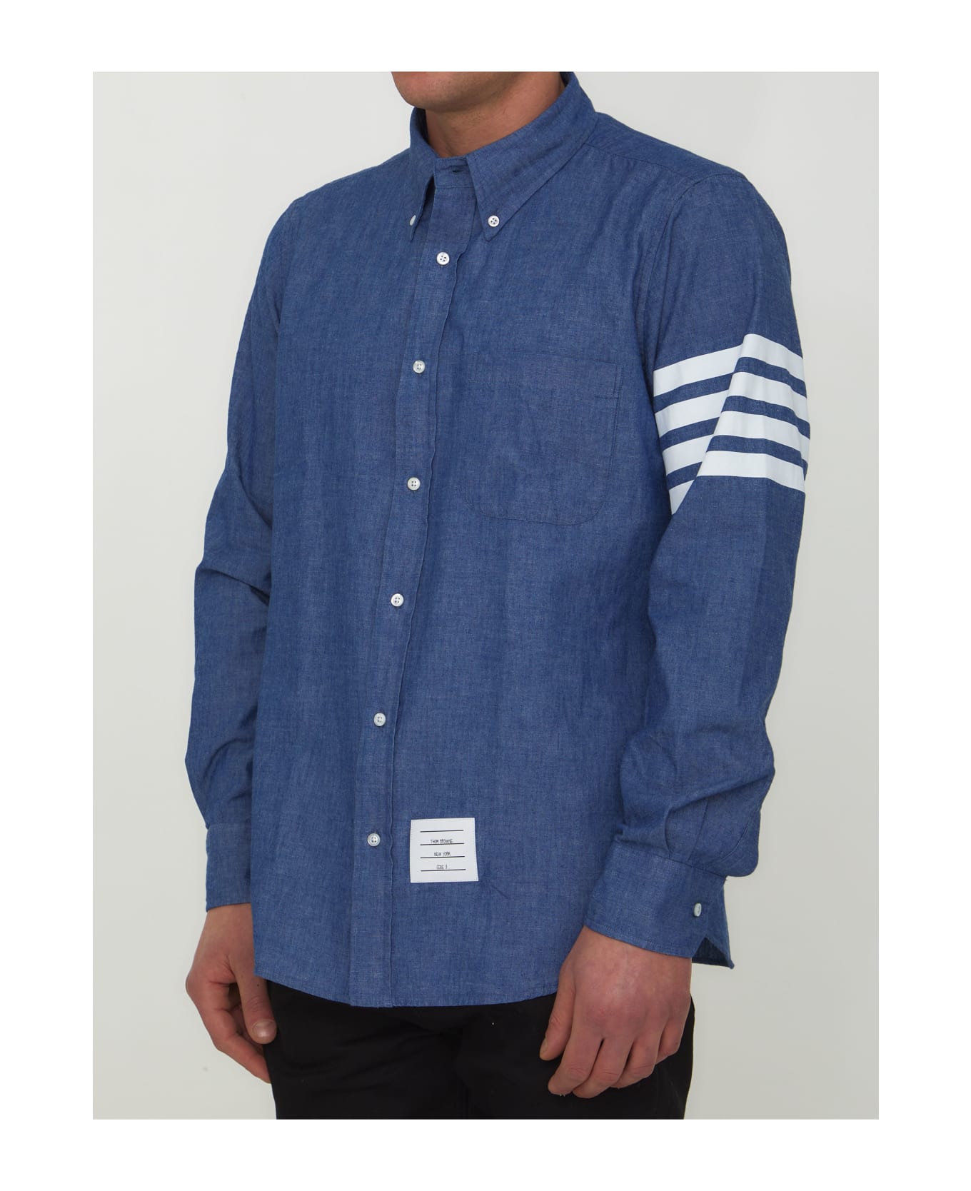 Thom Browne Chambray 4-bar Shirt - Blue