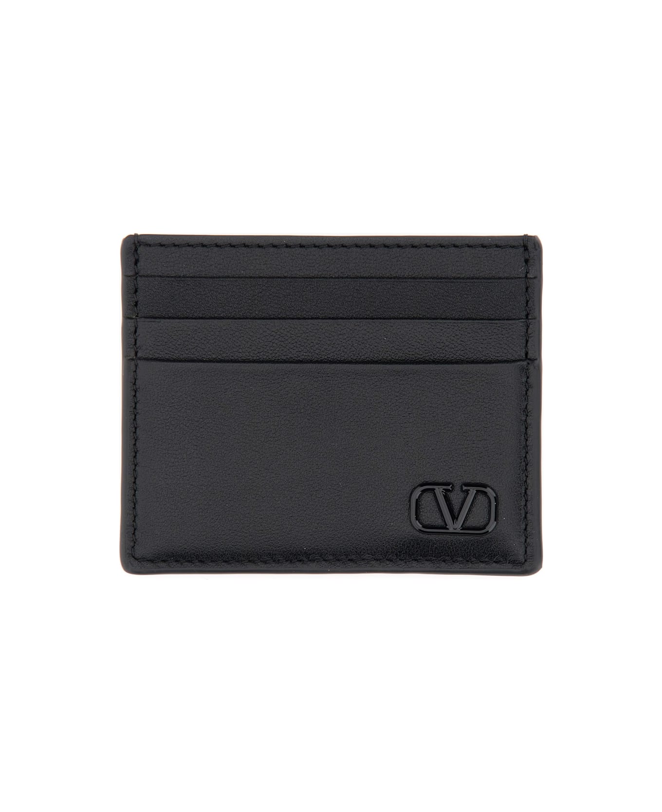 Valentino Garavani Calfskin 'vlogo Signature' Card Holder - BLACK