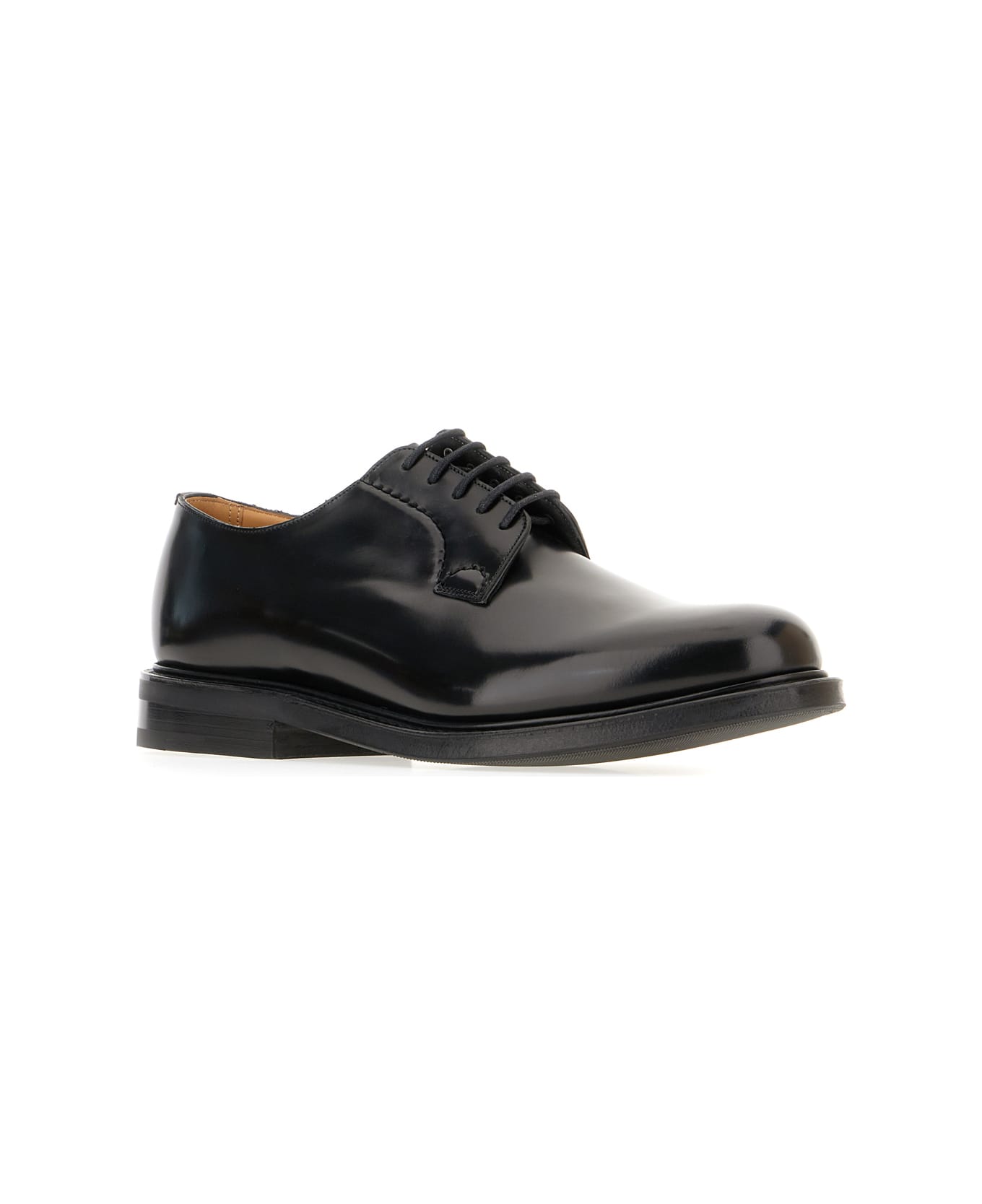 Church's Black Leather Lace Up Shoes - BLACK