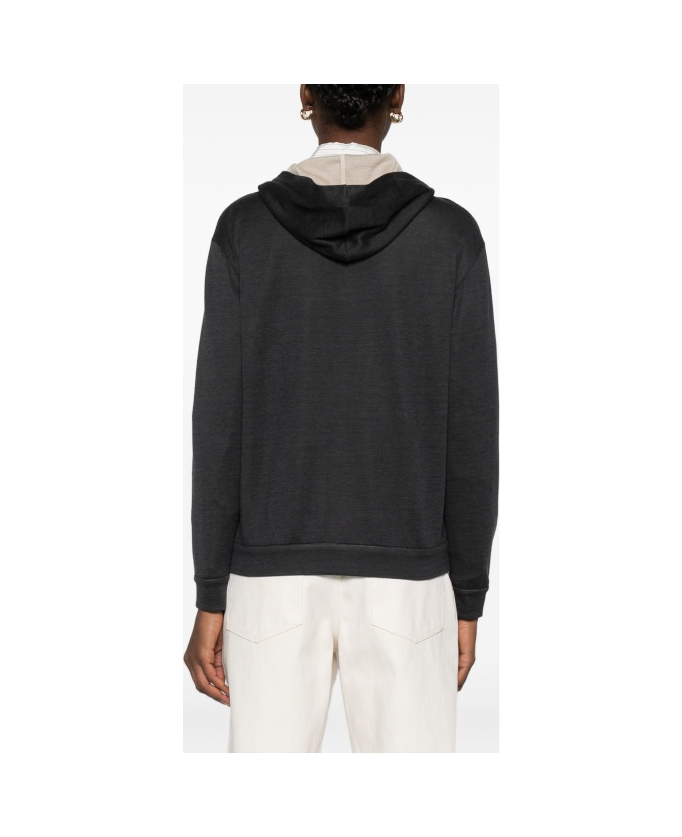 Brunello Cucinelli Cotton And Silk Blend Hoodie - Black