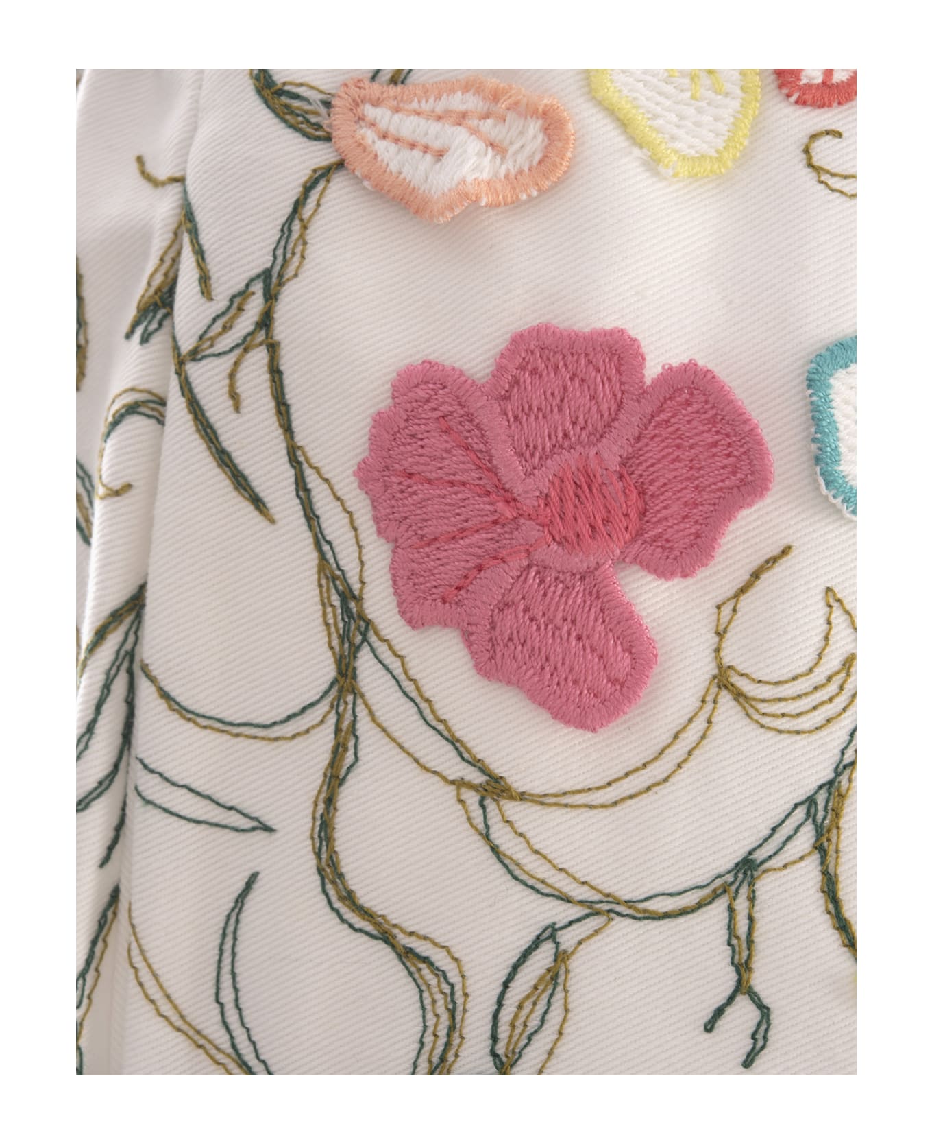 Elie Saab Cotton Embroidered Garden Shorts - Multicolour