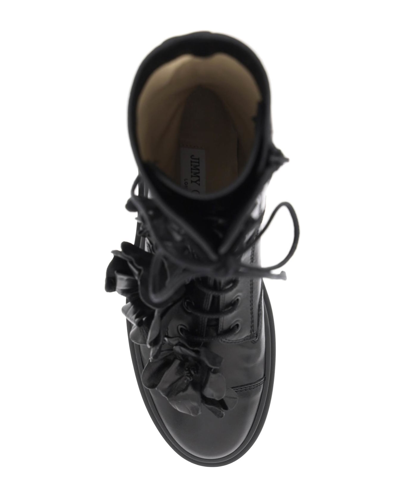 Jimmy Choo Nari Flowers Flat Combat Boots - BLACK (Black) ブーツ