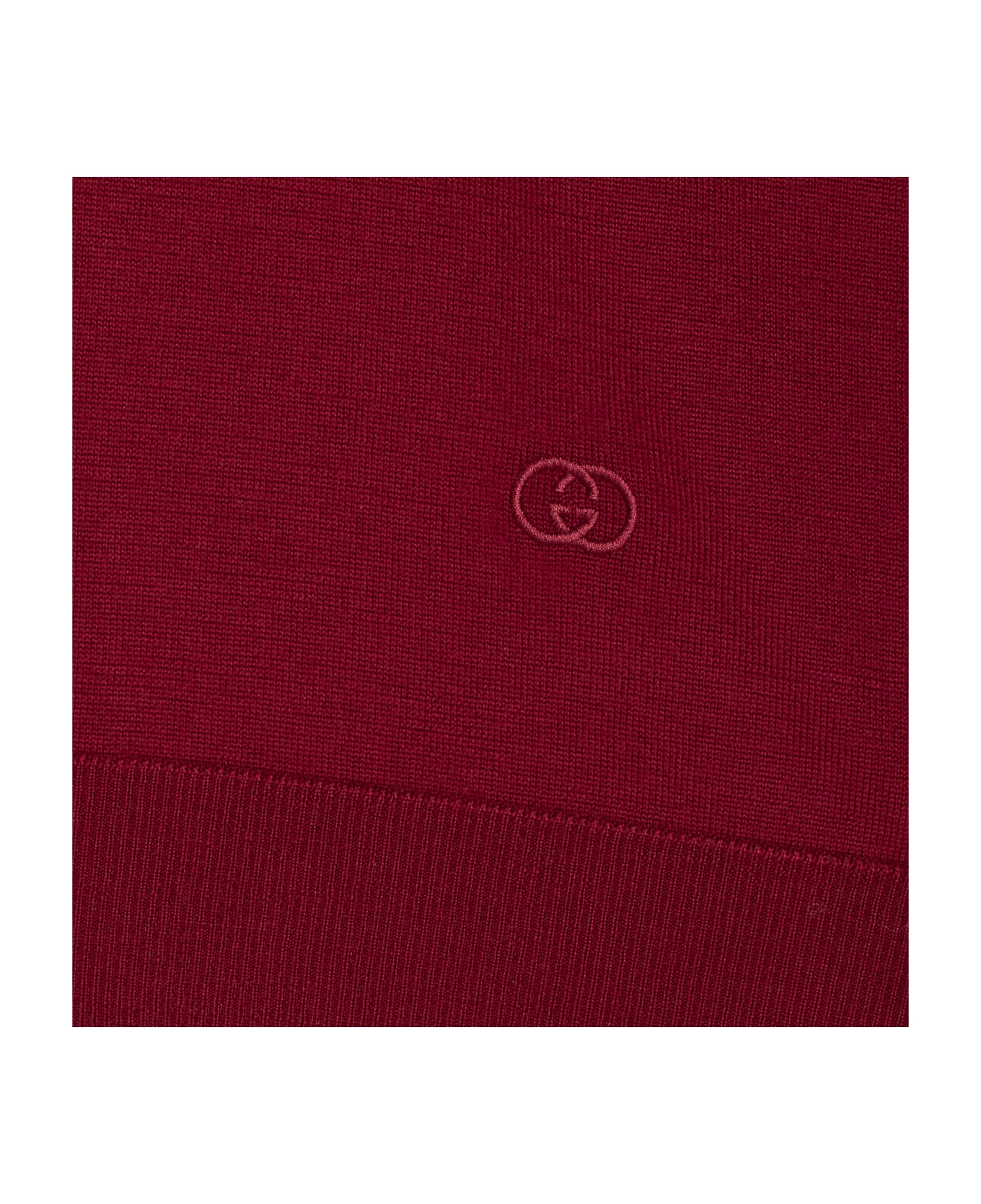 Gucci Gg Logo Polo Sweater - Red