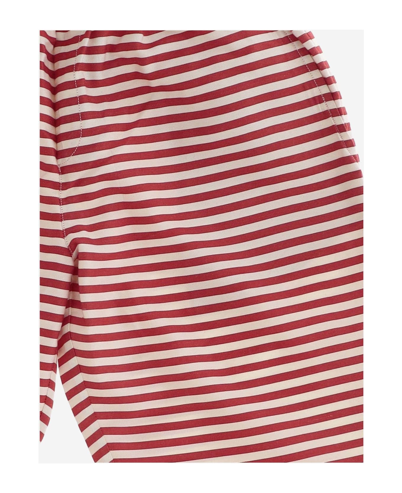 Péro Cotton And Silk Pants With Striped Pattern - Red