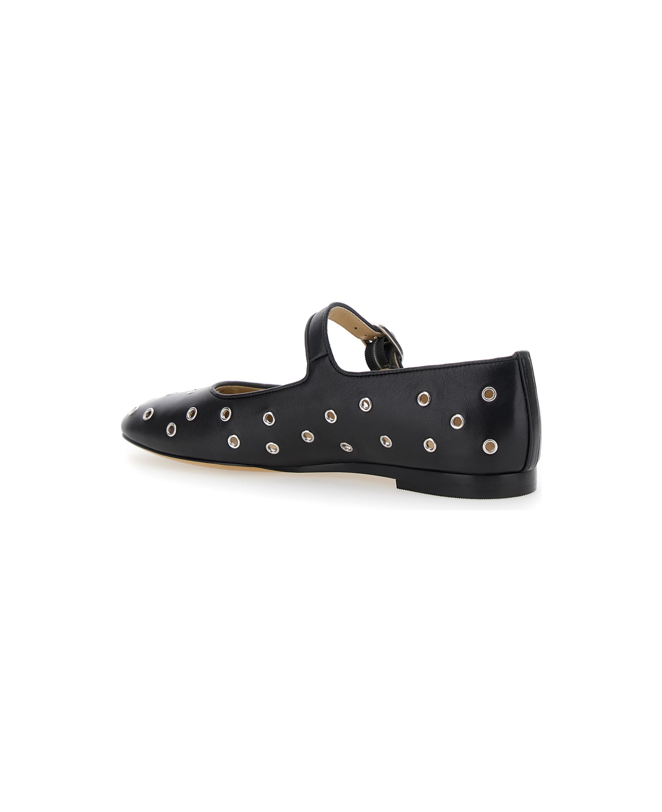 Le Monde Beryl 
mary Jane
 Black Ballerinas With Eyelets In Leather Woman - Black