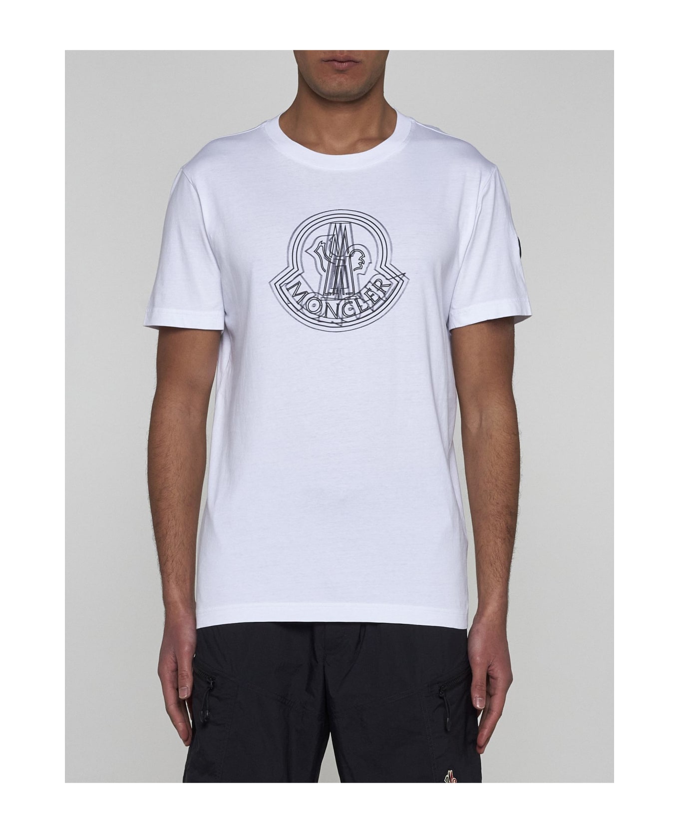 Moncler Logo Cotton T-shirt - WHITE