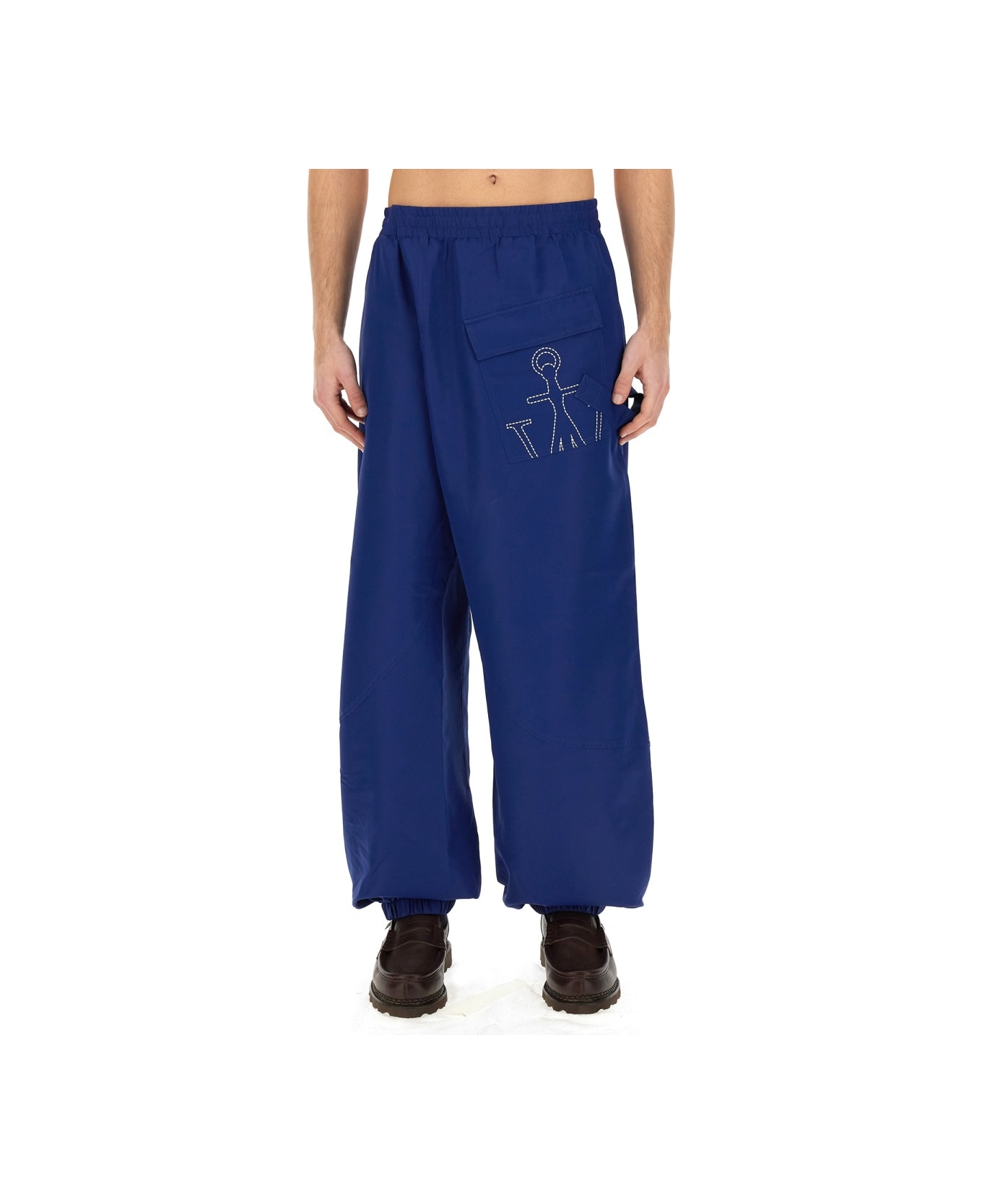 J.W. Anderson Joggers Pants With Logo Anchor - Airforce blue
