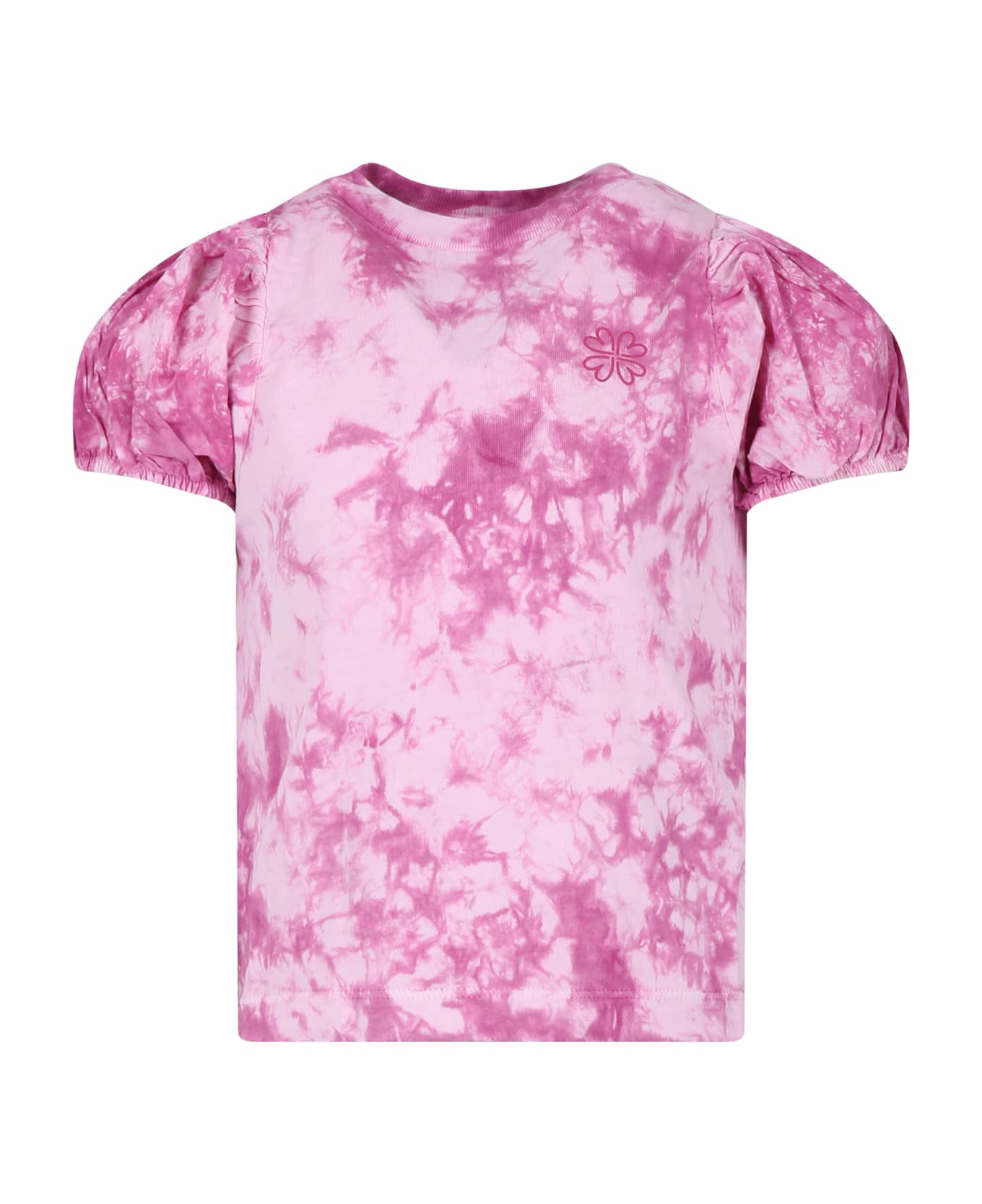 Molo Pink T-shirt For Girl With Tie Dye - Pink Tシャツ＆ポロシャツ