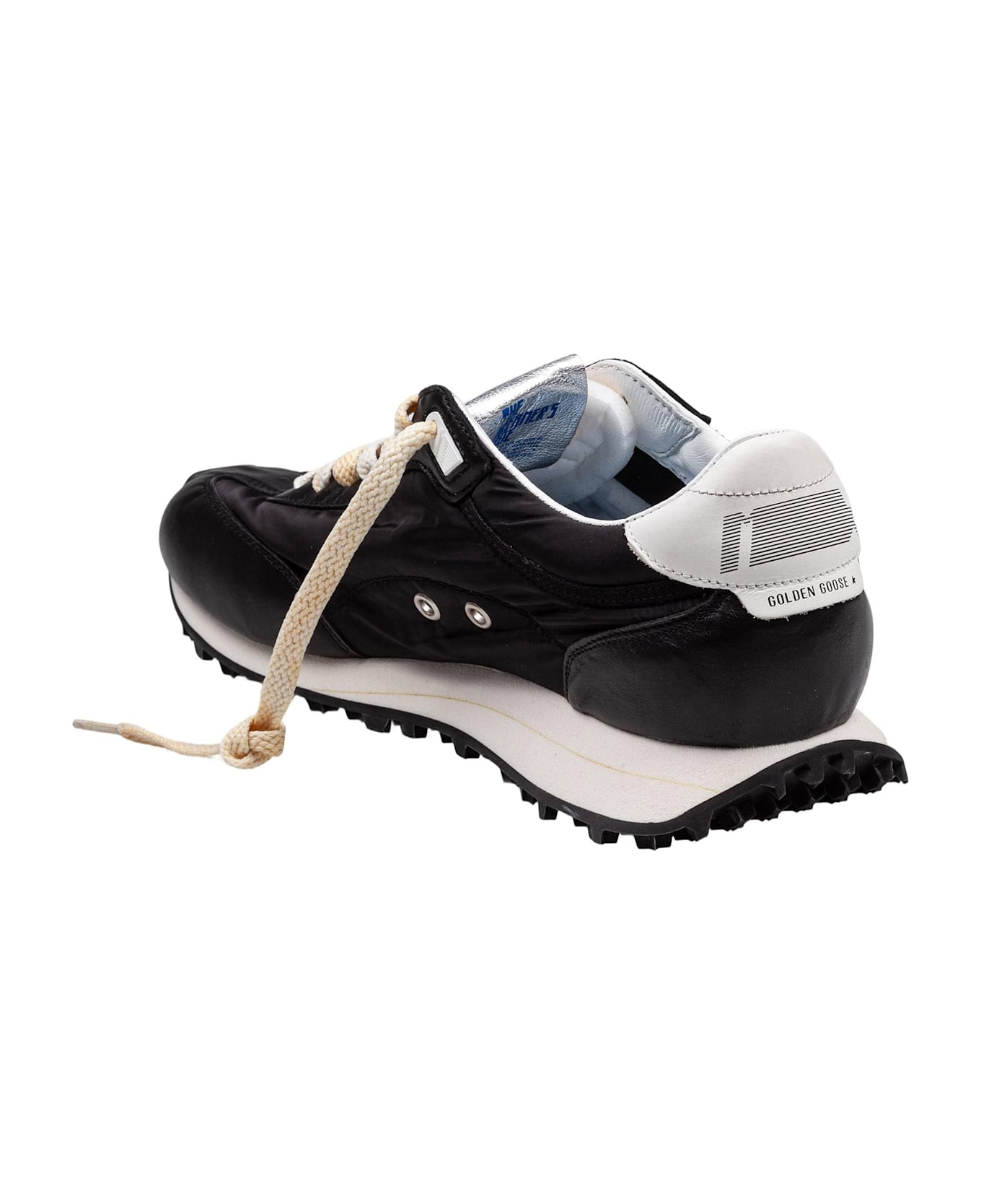 Golden Goose Sneakers Running In Pelle E Nylon Colore Nero - Black/White