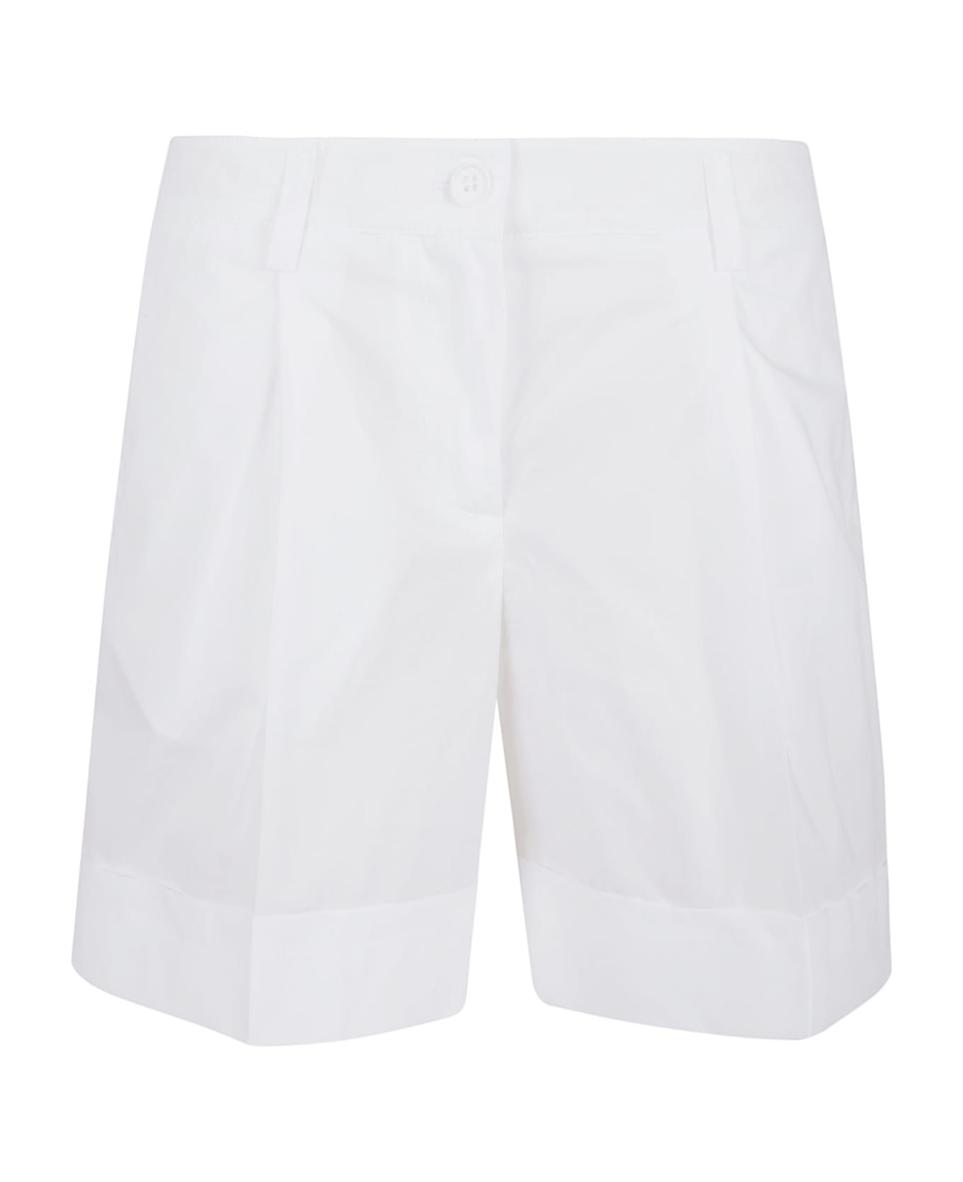 Parosh White Cotton Shorts - Bianco