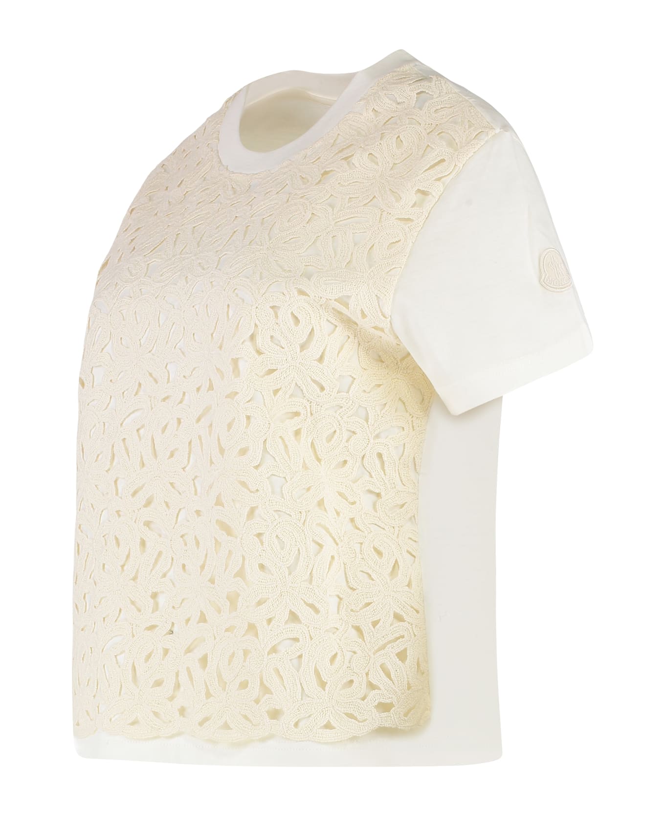 Moncler Cotton Crew-neck T-shirt - Ivory