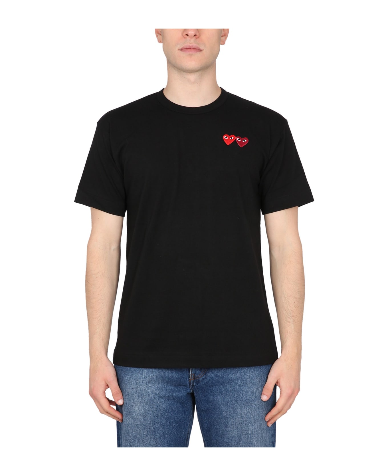 Comme des Garçons Play T-shirt With Logo Patch - BLACK