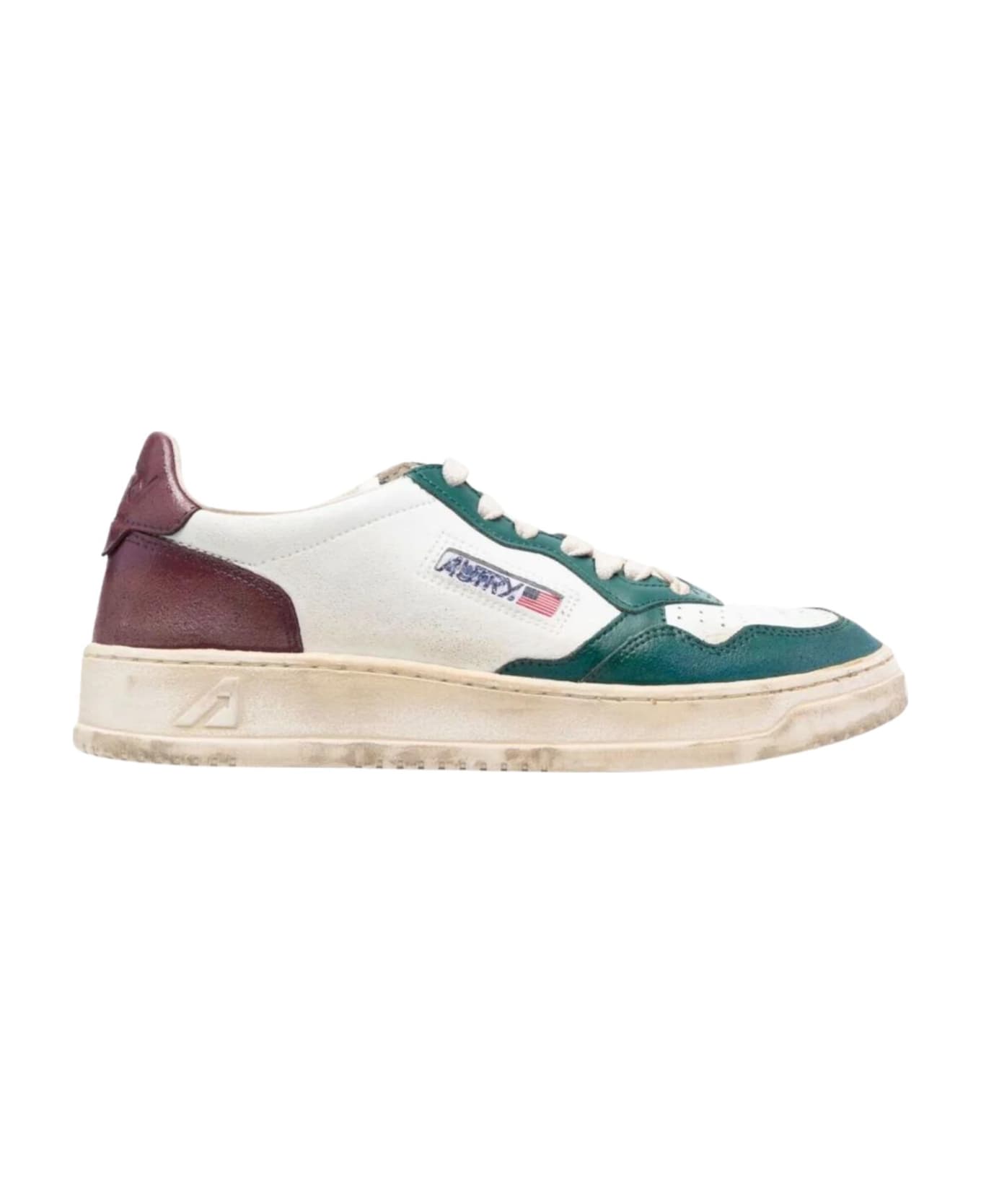Autry Sup Vint Low Wom Sneakers - White Bordeaux Green スニーカー