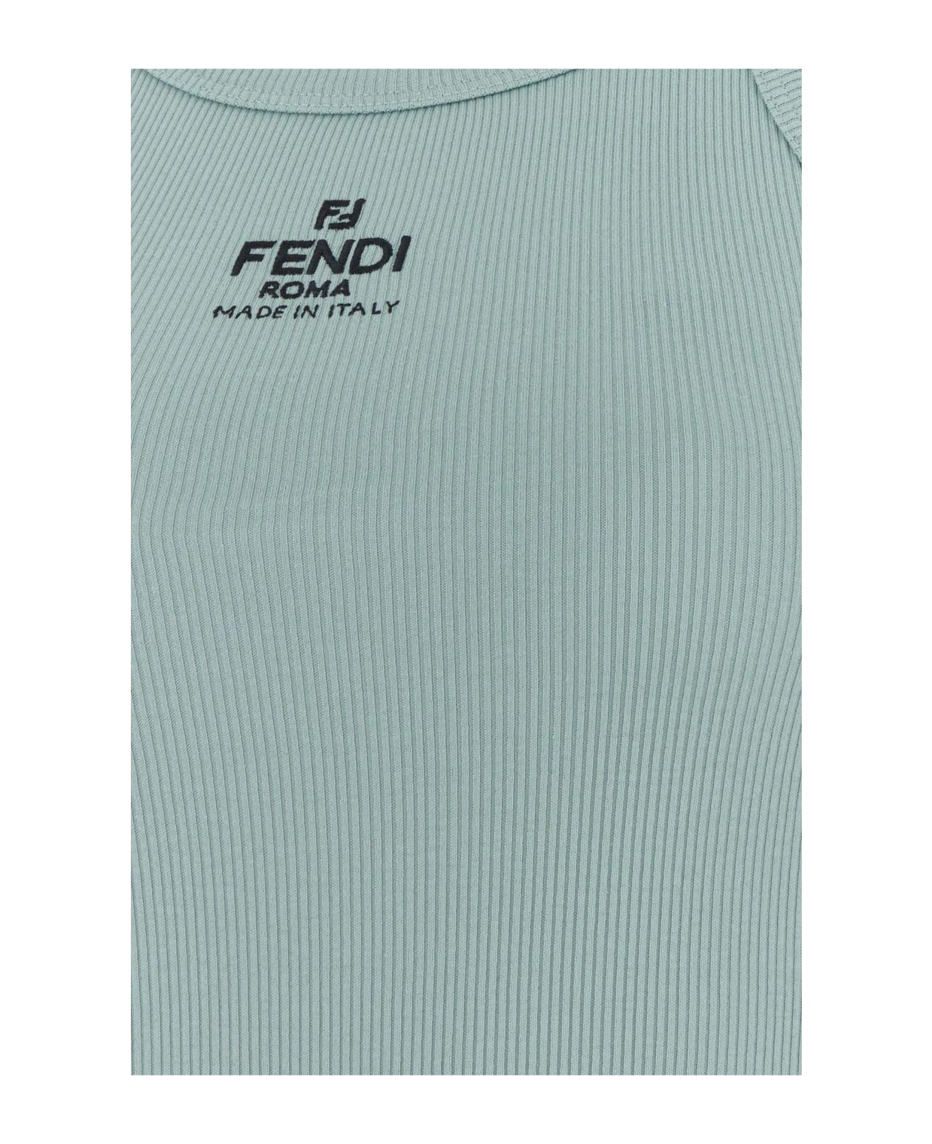 Fendi Powder Blue Stretch Cotton Top - Clear Blue