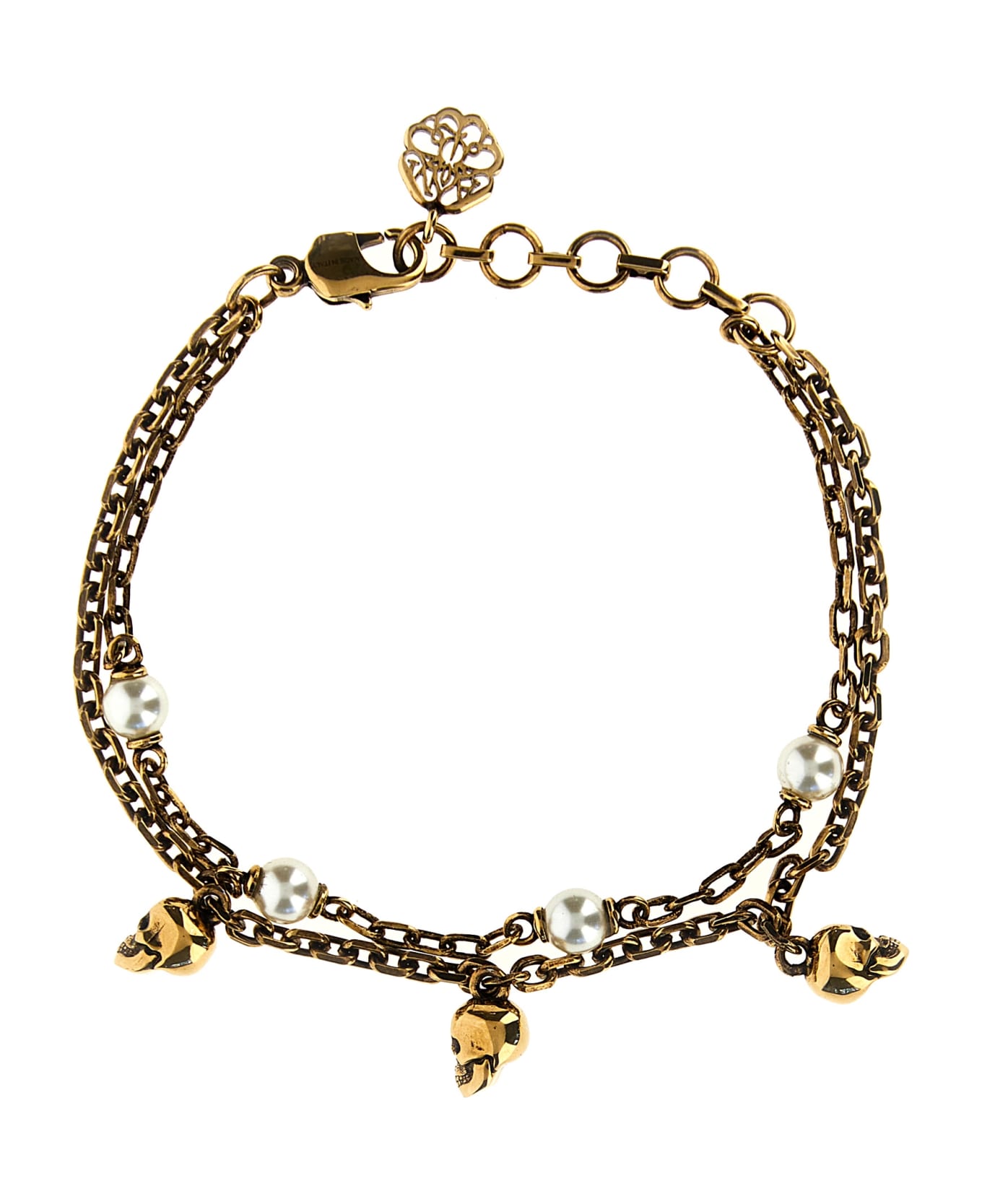 Alexander McQueen 'skull Pearl' Bracelet - Gold