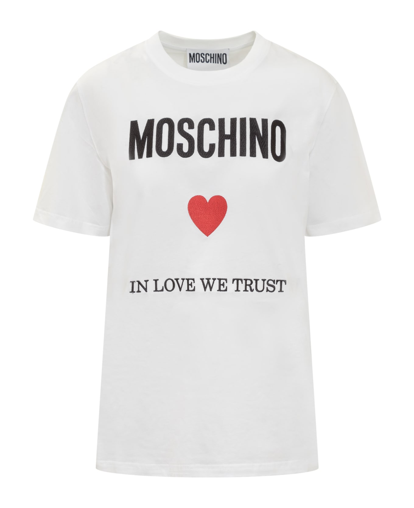 Moschino In Love We Trust T-shirt - FANTASIA BIANCO
