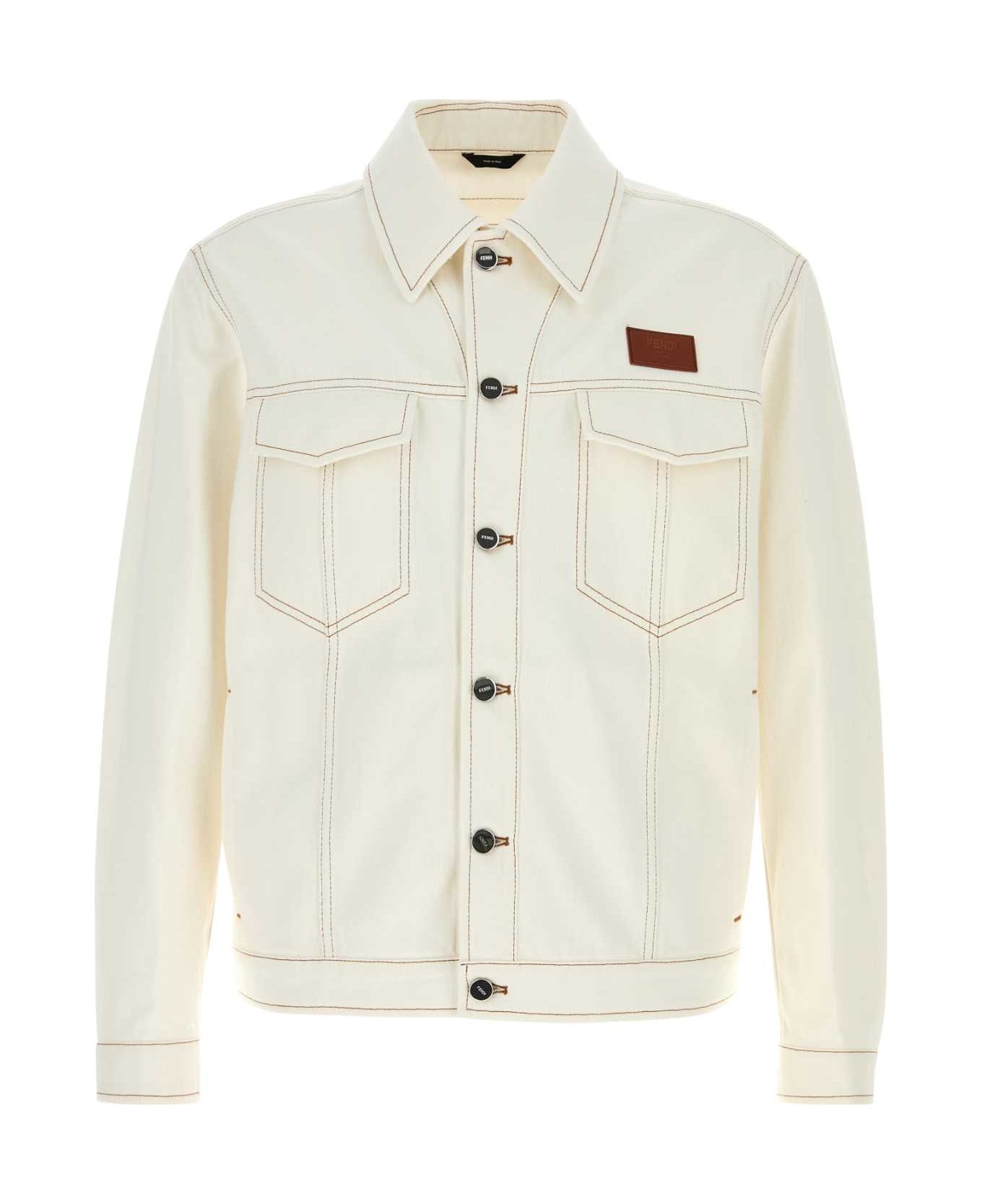 Fendi White Denim Jacket - ECRU
