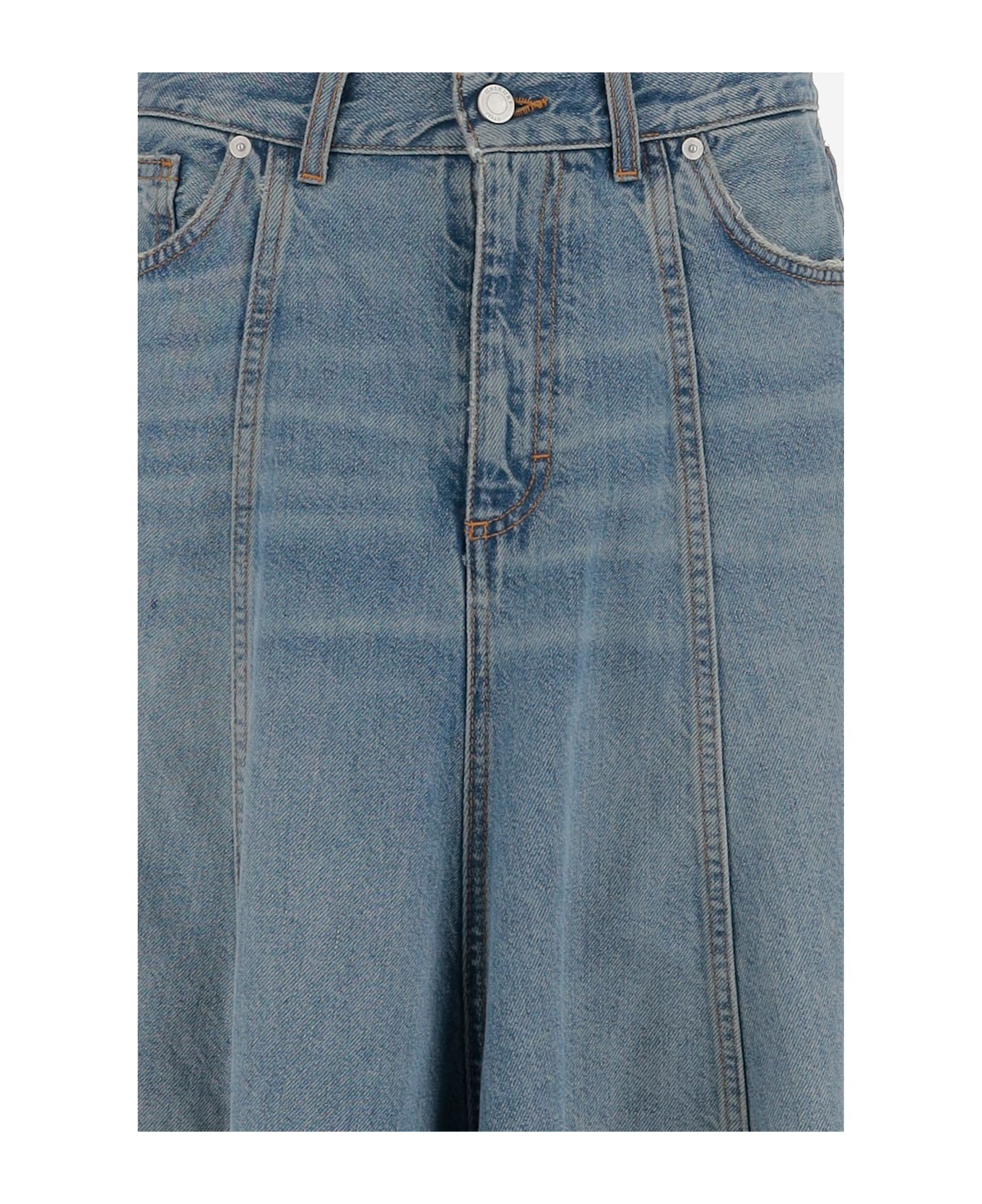 Haikure Cotton Blend Denim Skirt - Denim