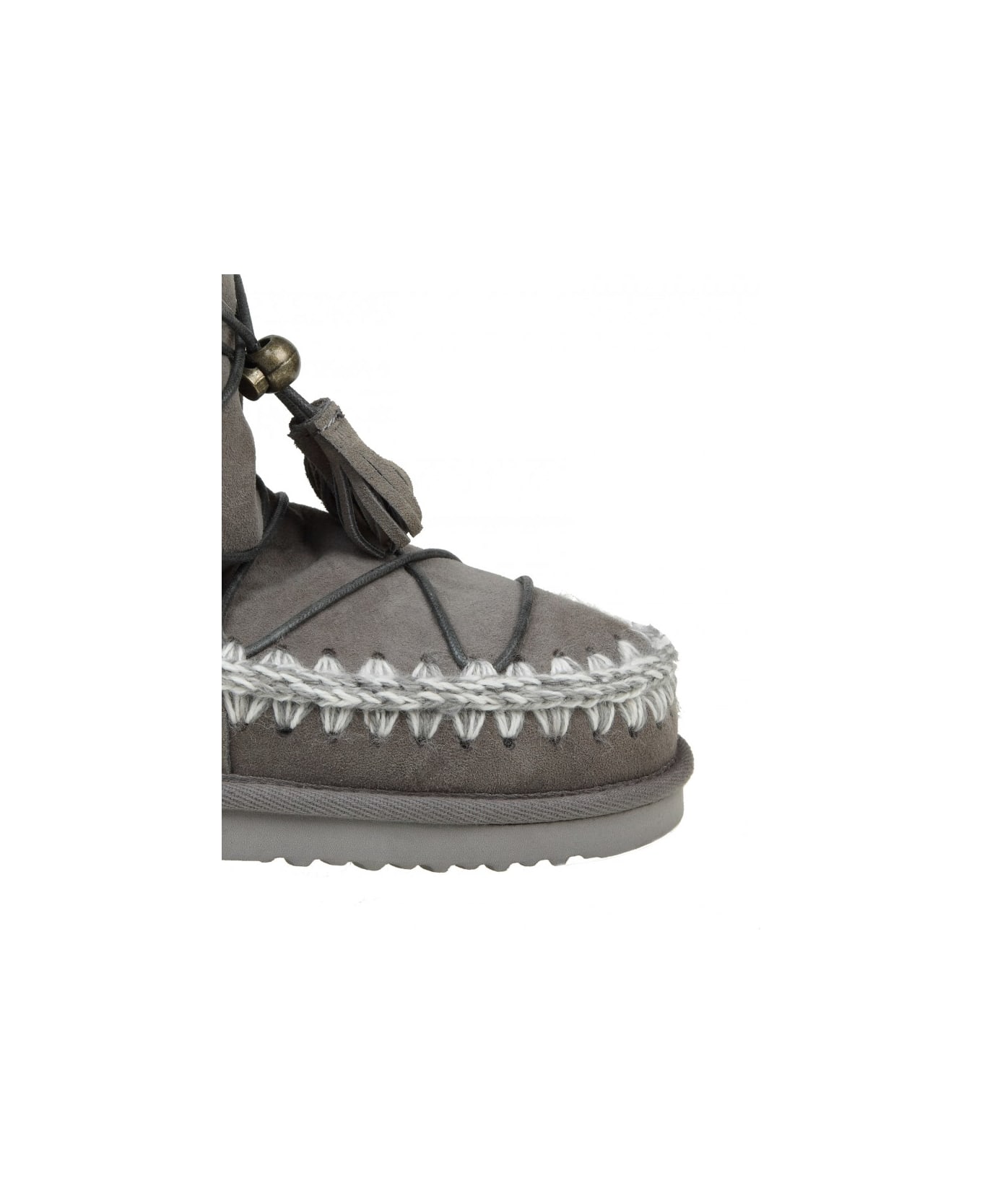 Mou Boot "eskimo Dream" In Gray Suede With Drawstring - GREY