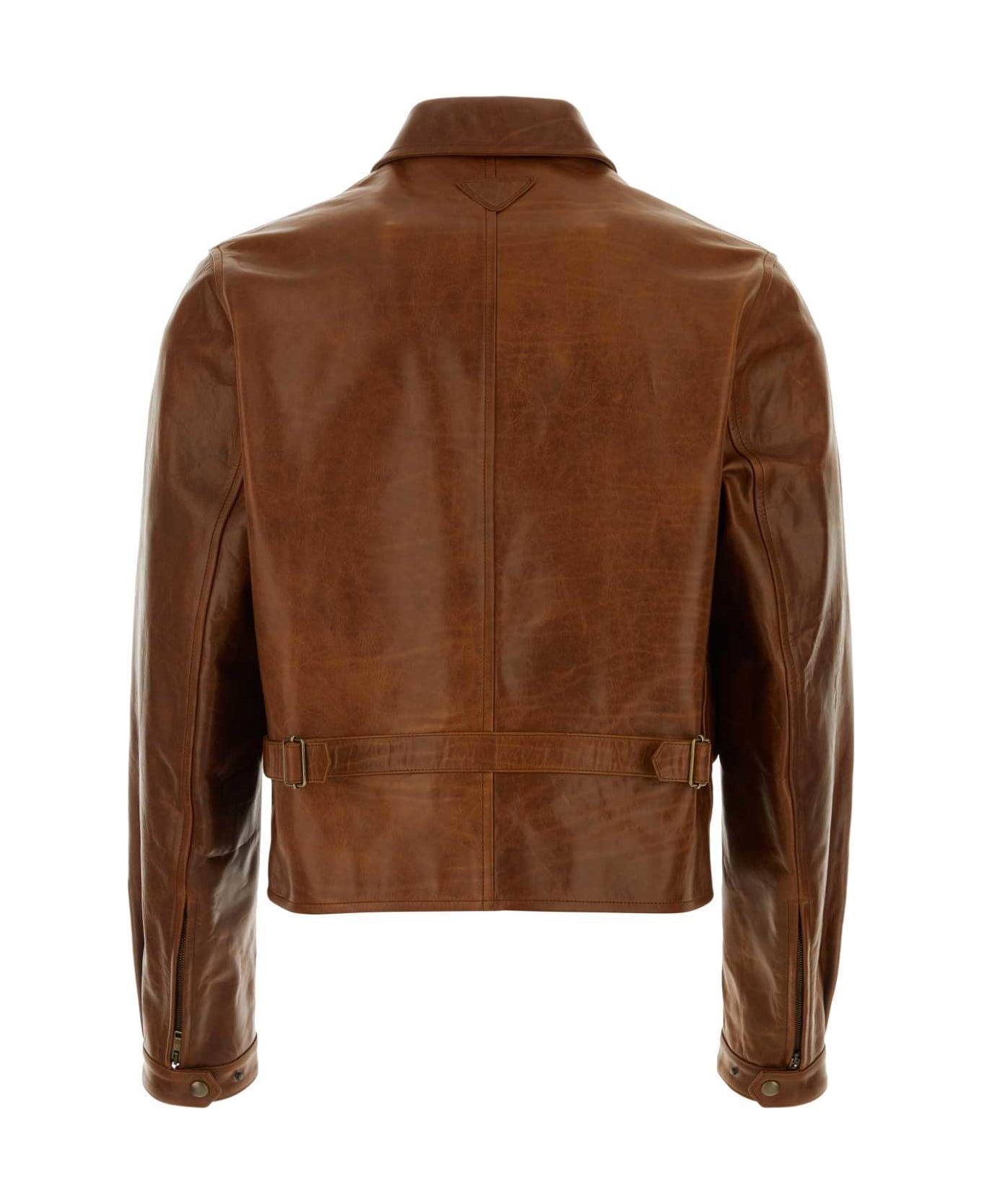 Prada Caramel Leather Jacket - PALISSANDRO