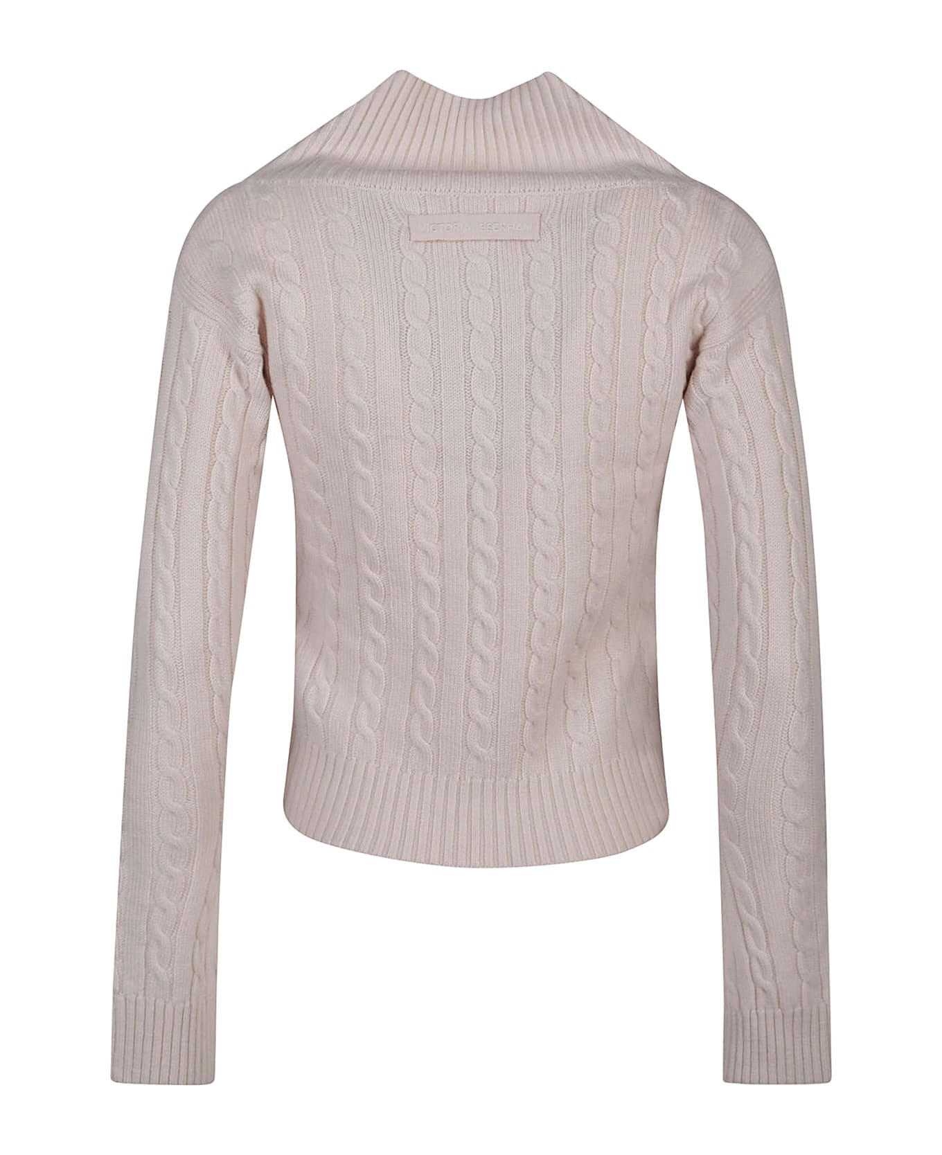 Victoria Beckham Wrap Detail Sweater - Bone