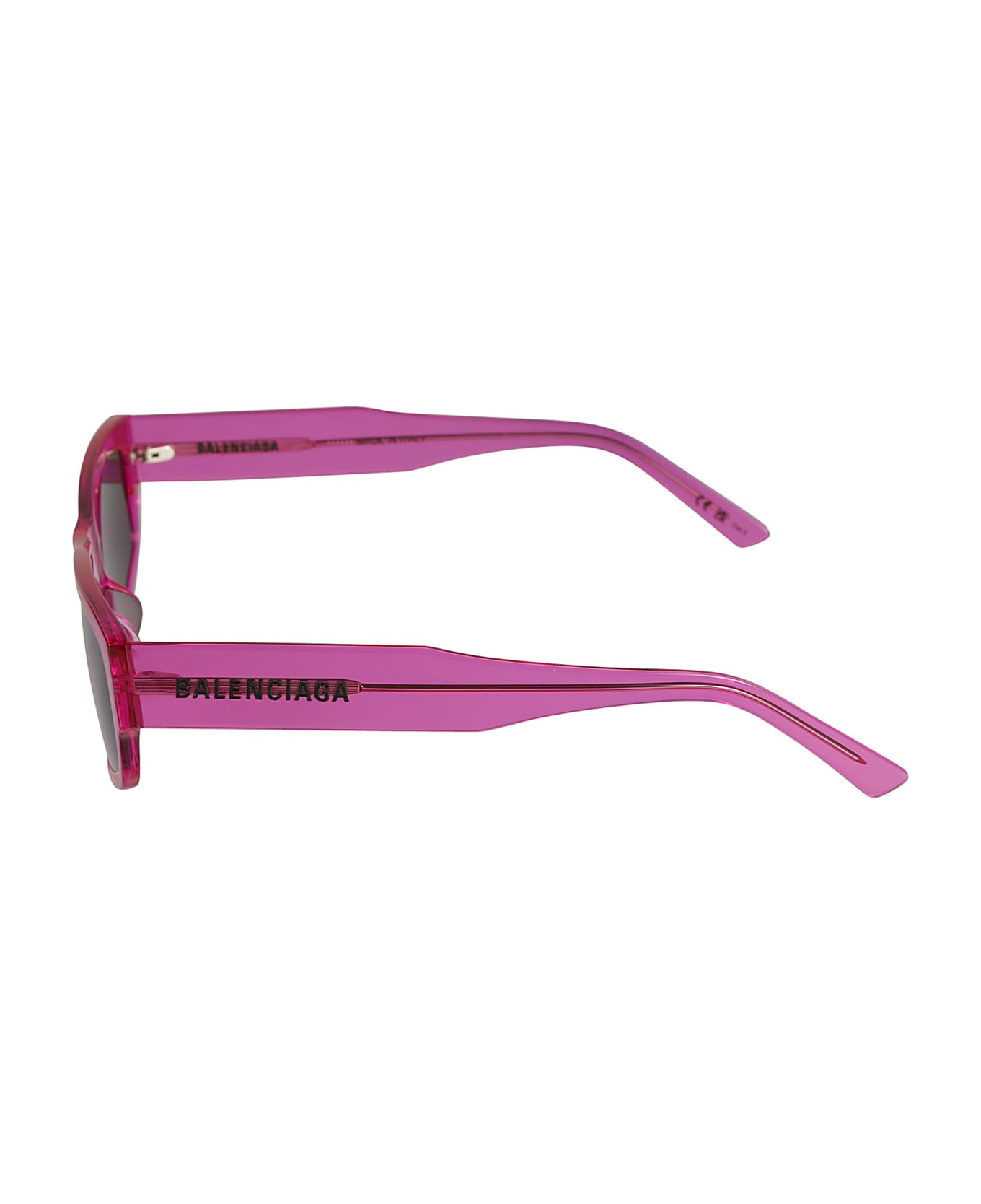 Balenciaga Eyewear Logo Sided Rectangular Lens Sunglasses - Fuchsia/Grey