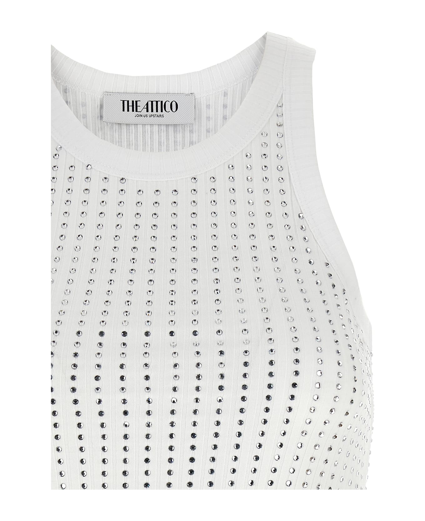 The Attico Rhinestone Top - White