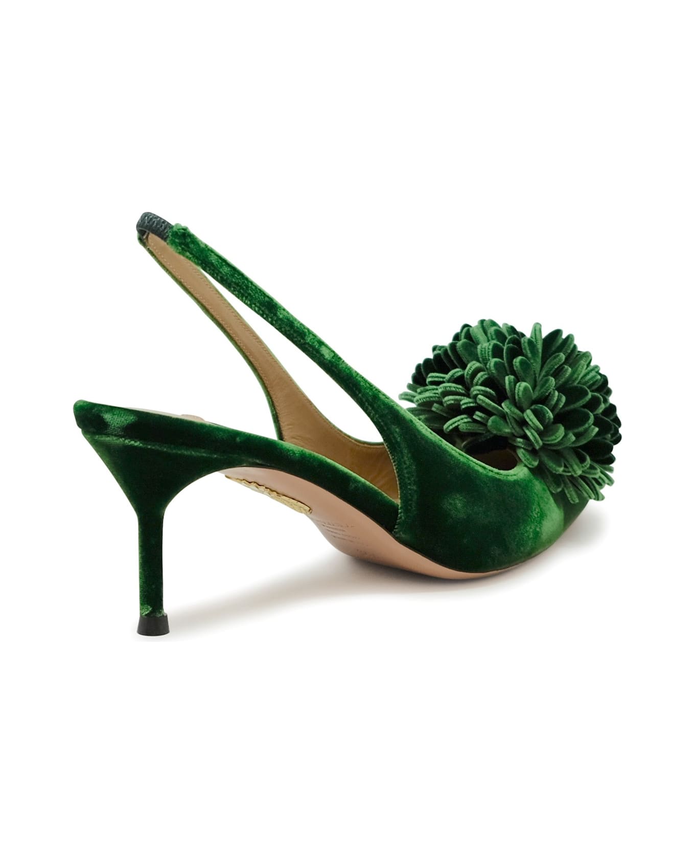 Aquazzura Green Velvet Couturier Sling 65 - GREEN