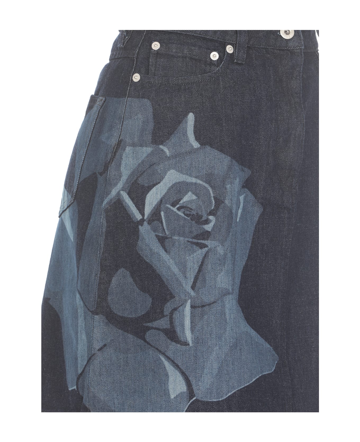 Kenzo Skirt With Rose Motif - Blue