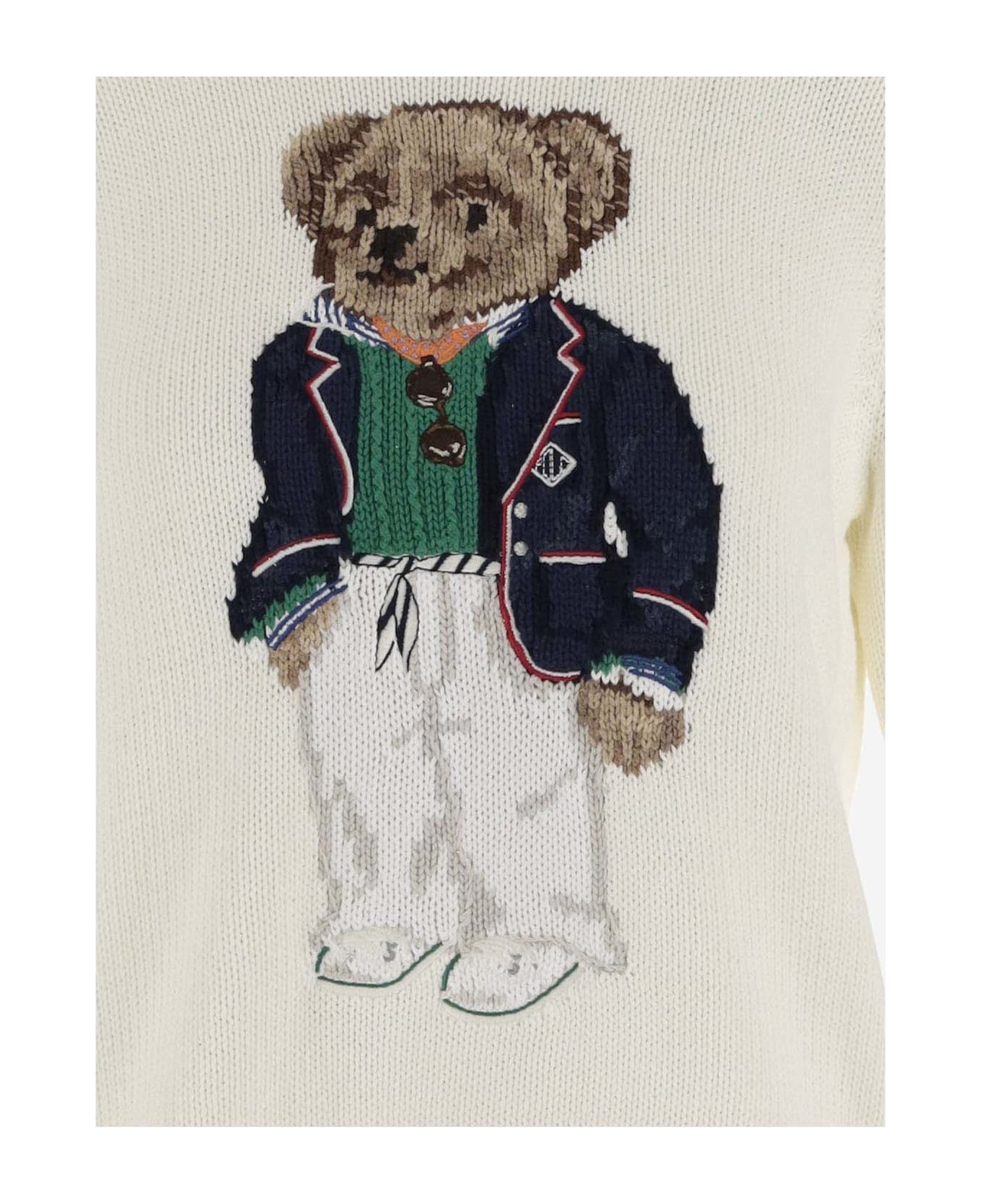 Polo Ralph Lauren Cotton Polo Bear Sweater - Ivory
